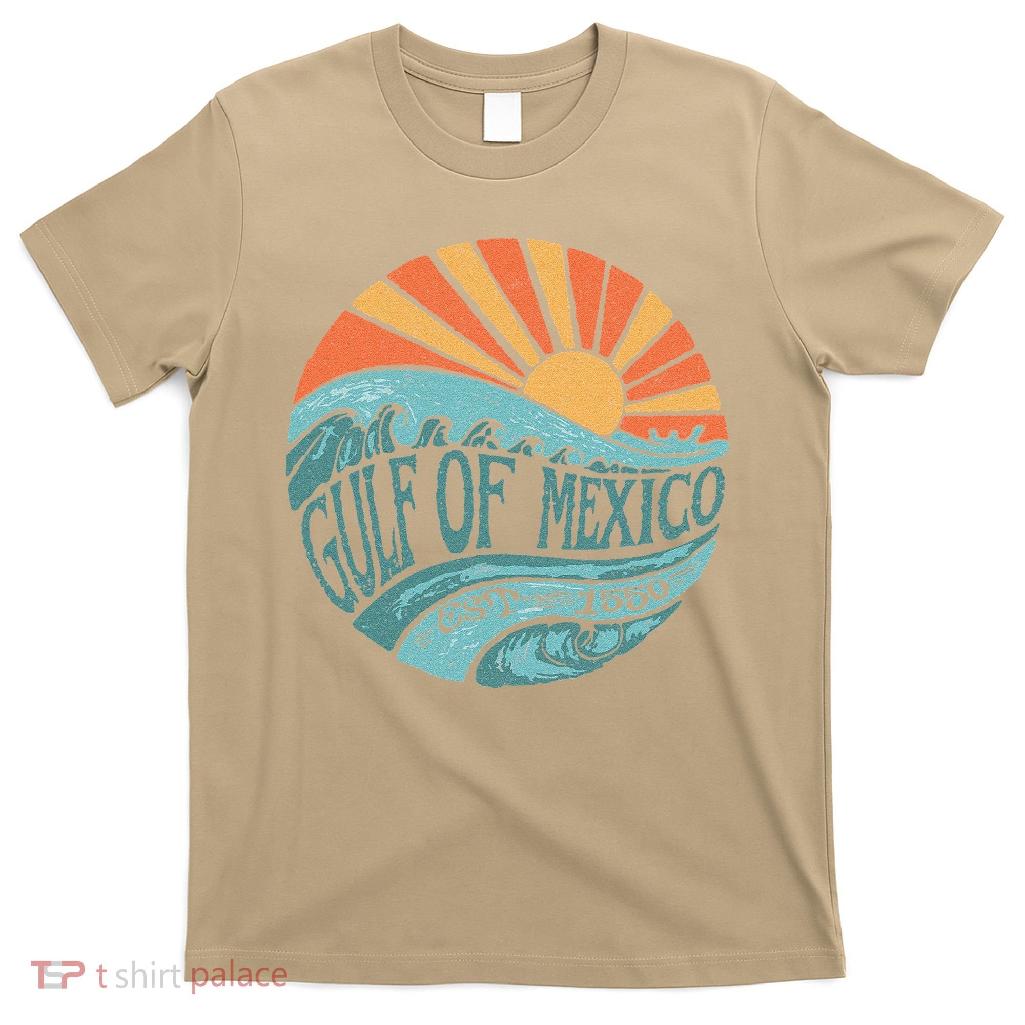Gulf Of Mexico Est 1550 Retro Vintage Beach Gift T-Shirt
