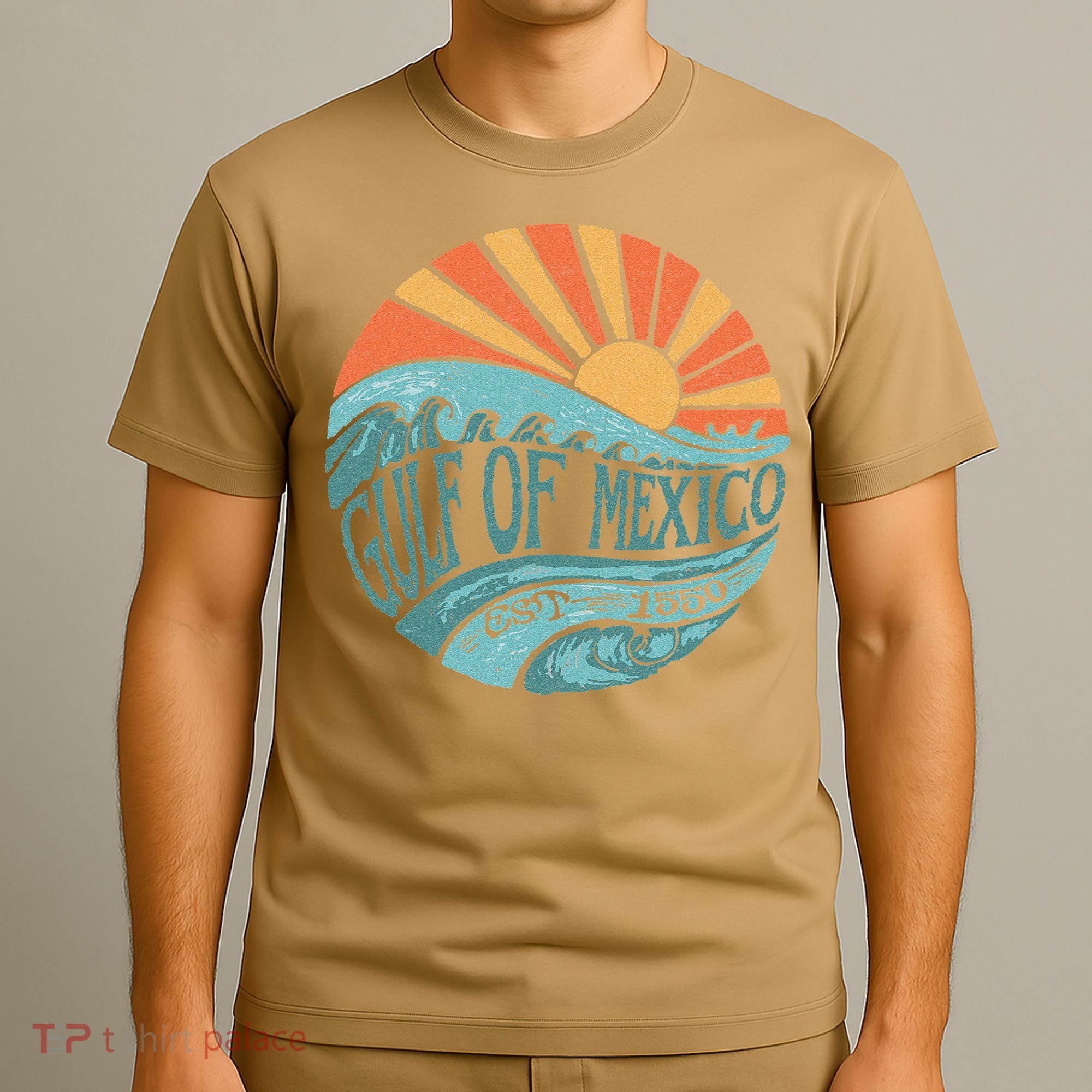 Gulf Of Mexico Est 1550 Retro Vintage Beach Gift T-Shirt