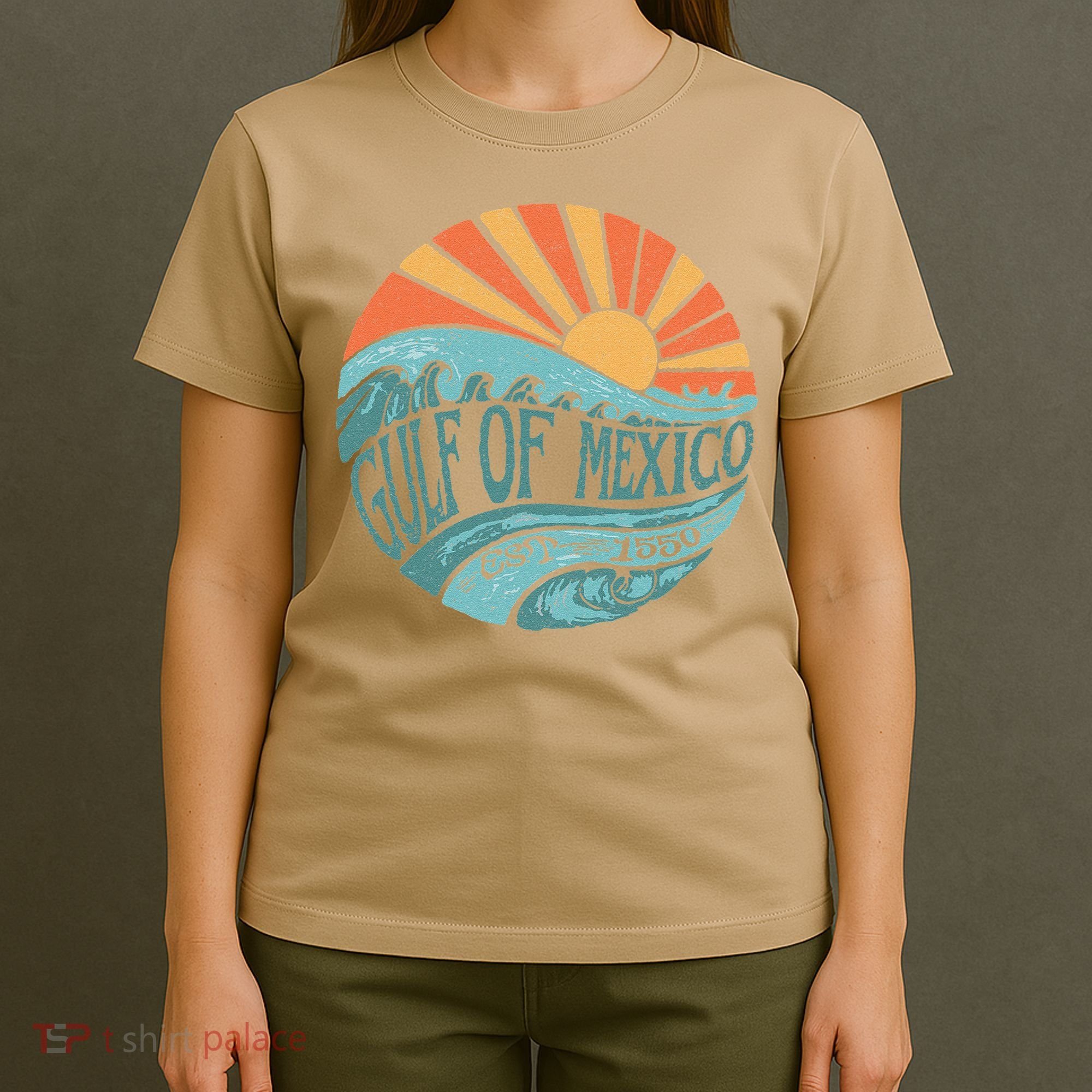 Gulf Of Mexico Est 1550 Retro Vintage Beach Gift T-Shirt