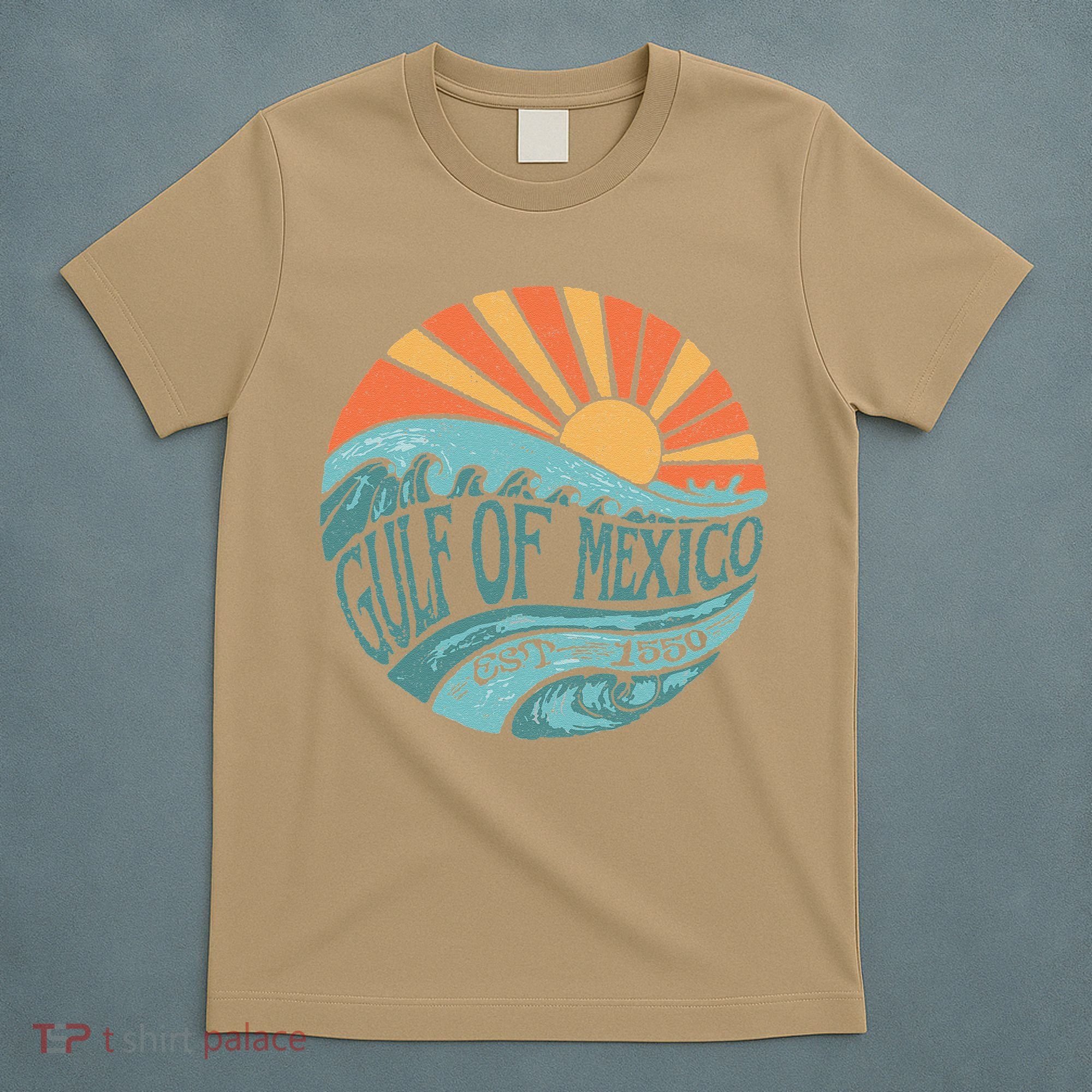Gulf Of Mexico Est 1550 Retro Vintage Beach Gift T-Shirt
