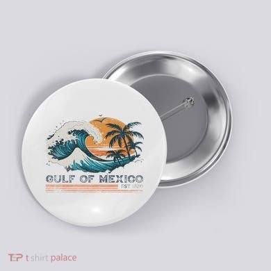 Gulf Of Mexico Retro Vintage Button