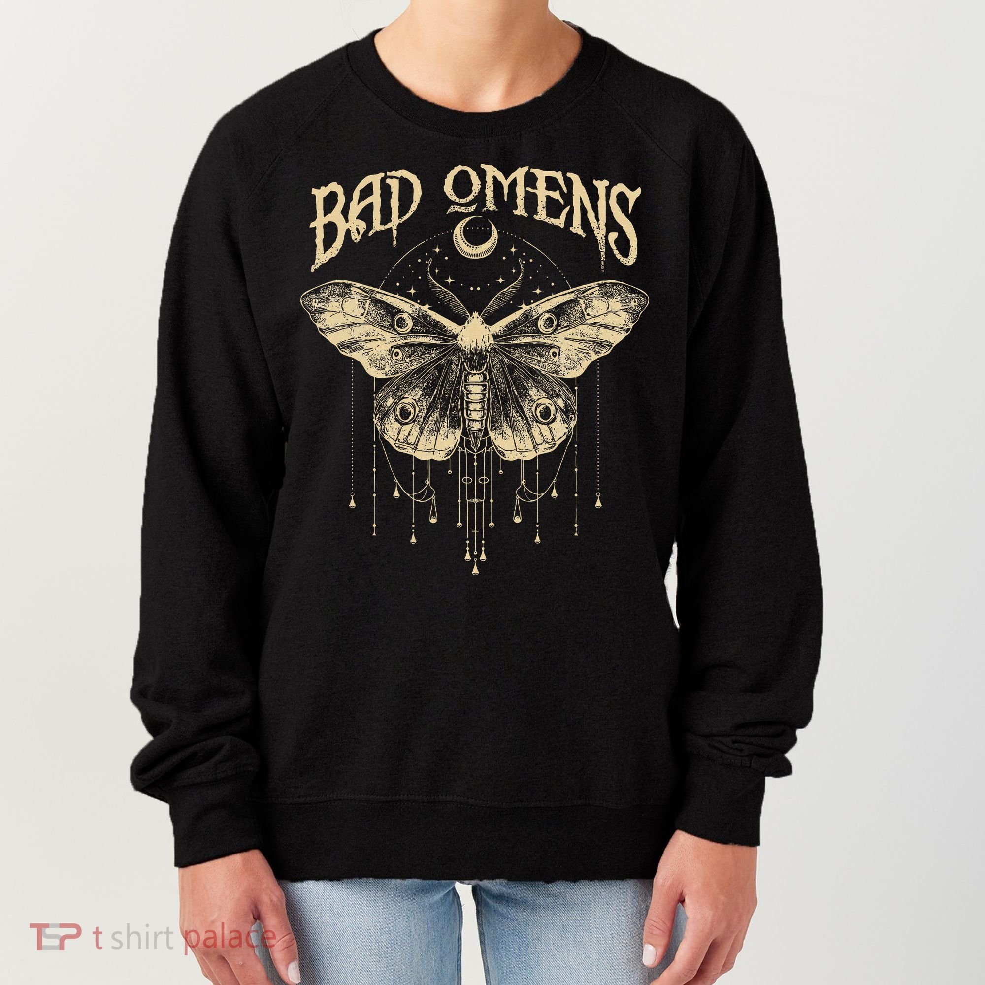 Graphic Omens Music 80s 90s Bad Classic Moths And Moons Women's Sweatshirt