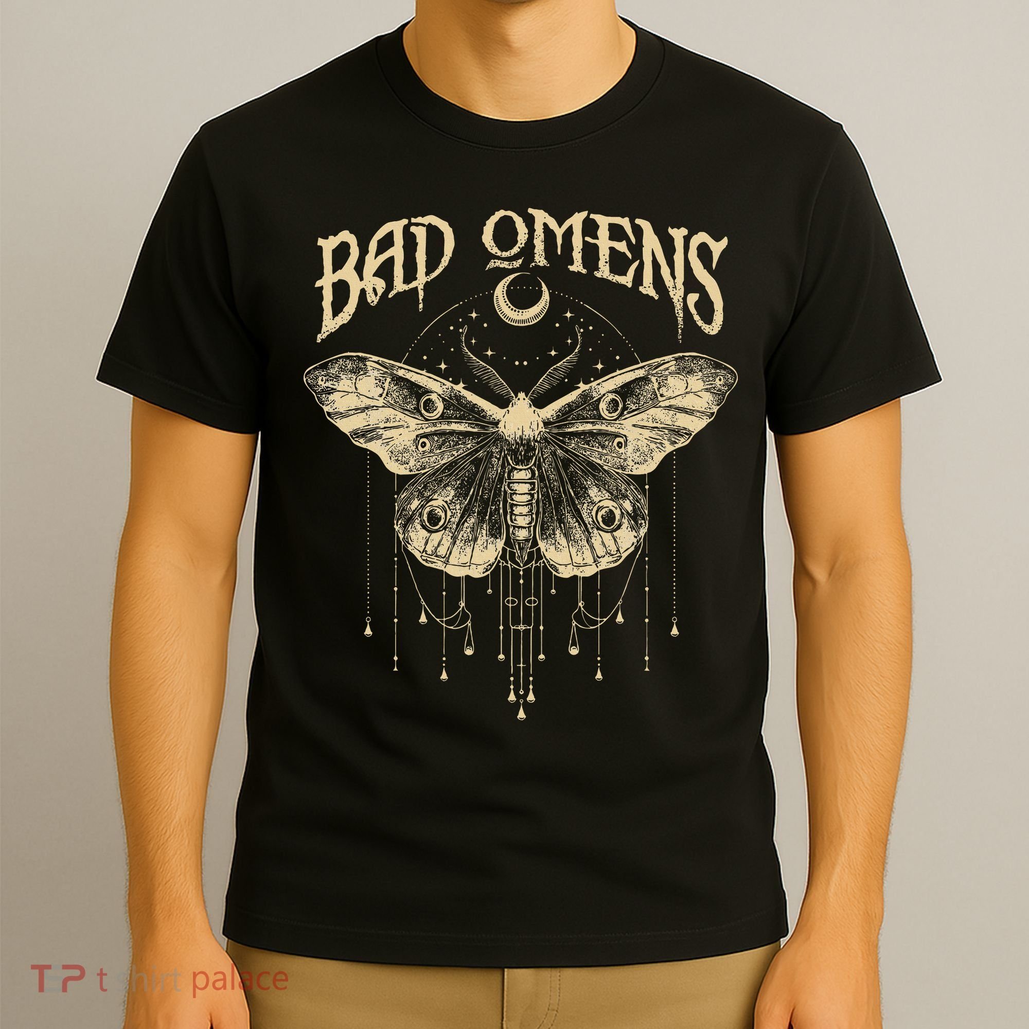Graphic Omens Music 80s 90s Bad Classic Moths And Moons T-Shirt