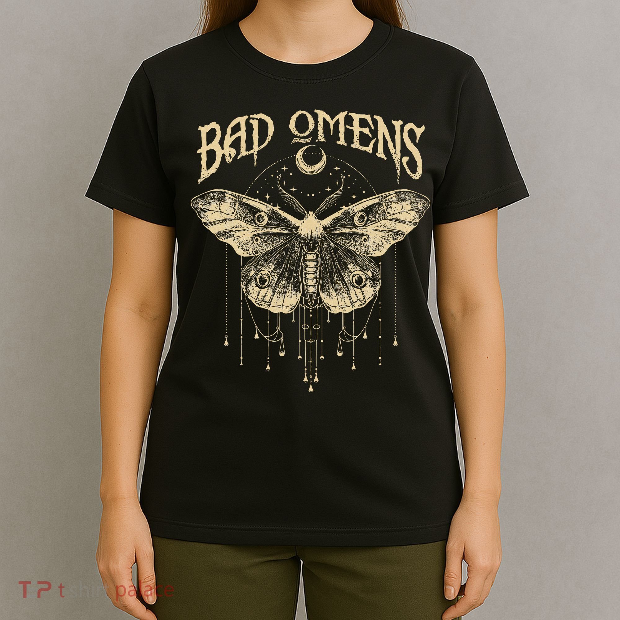Graphic Omens Music 80s 90s Bad Classic Moths And Moons T-Shirt