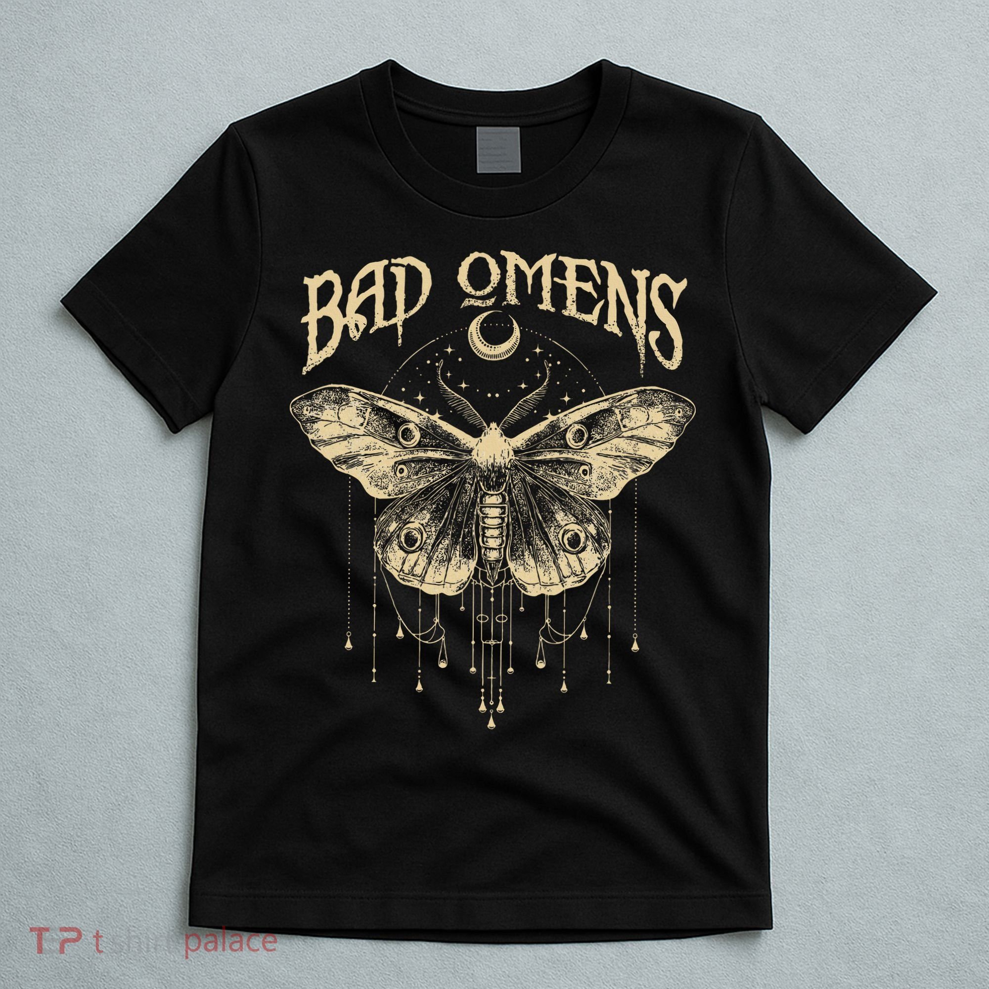 Graphic Omens Music 80s 90s Bad Classic Moths And Moons T-Shirt