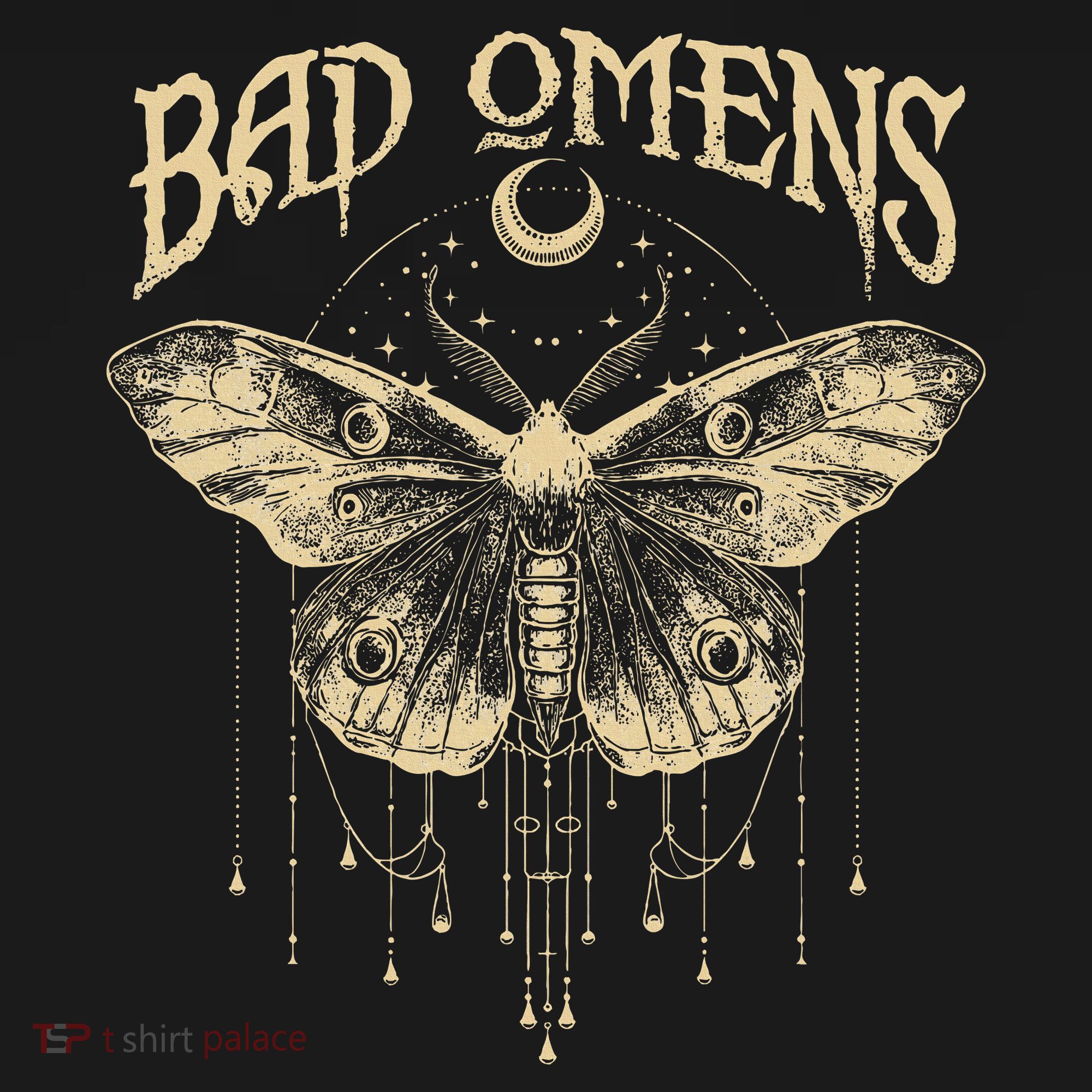 Graphic Omens Music 80s 90s Bad Classic Moths And Moons T-Shirt
