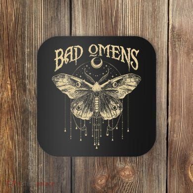Graphic Omens Music 80s 90s Bad Classic Moths And Moons Coaster
