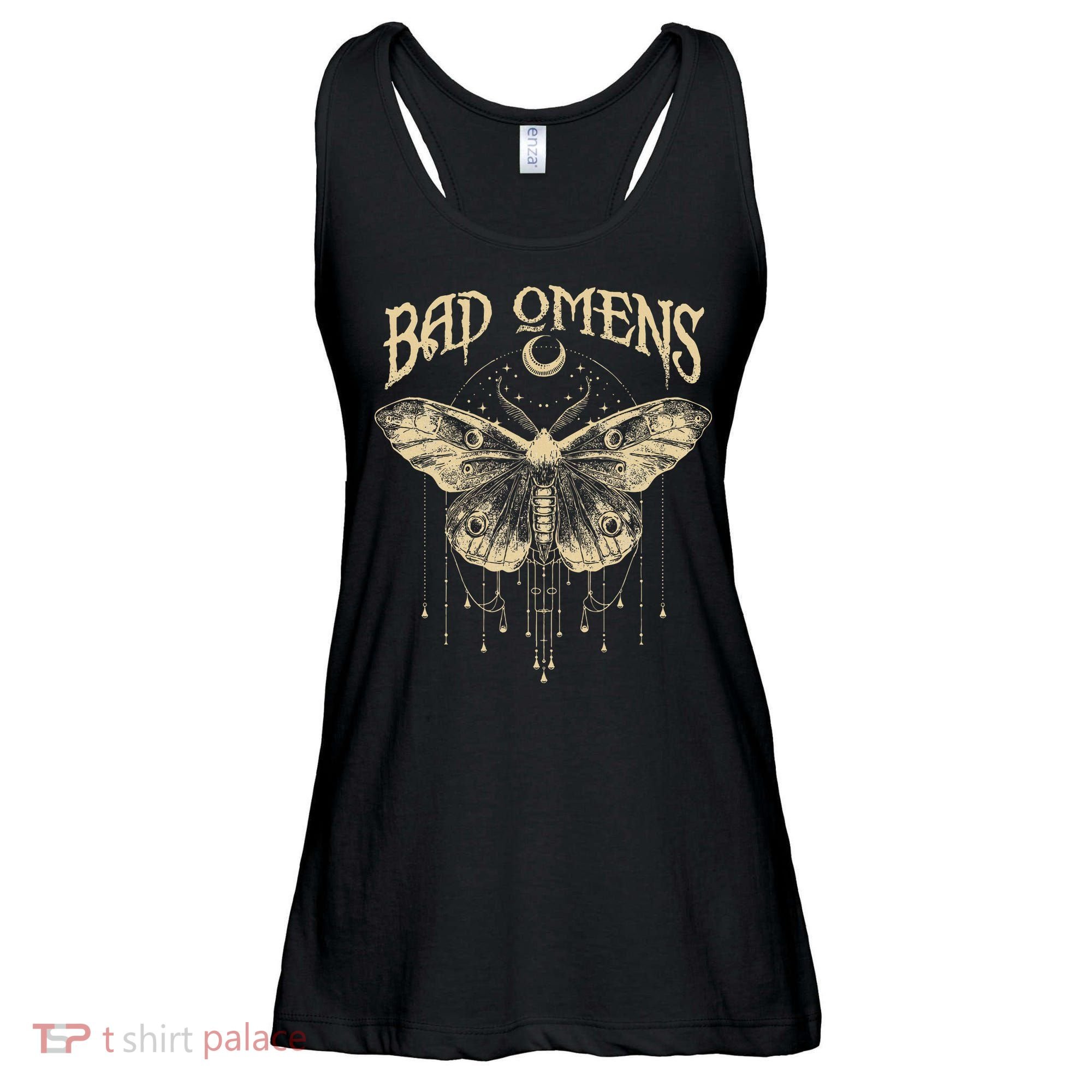 Graphic Omens Music 80s 90s Bad Classic Moths And Moons Ladies Essential Flowy Tank