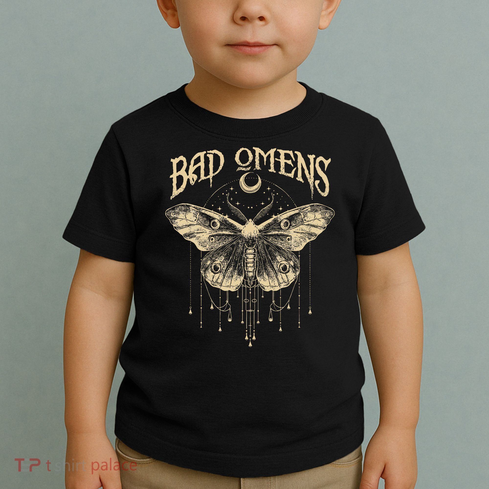 Graphic Omens Music 80s 90s Bad Classic Moths And Moons Toddler T-Shirt
