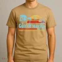 Gulf Of Mexico Est 1550 Retro Vintage Beach For T-Shirt thumb 3