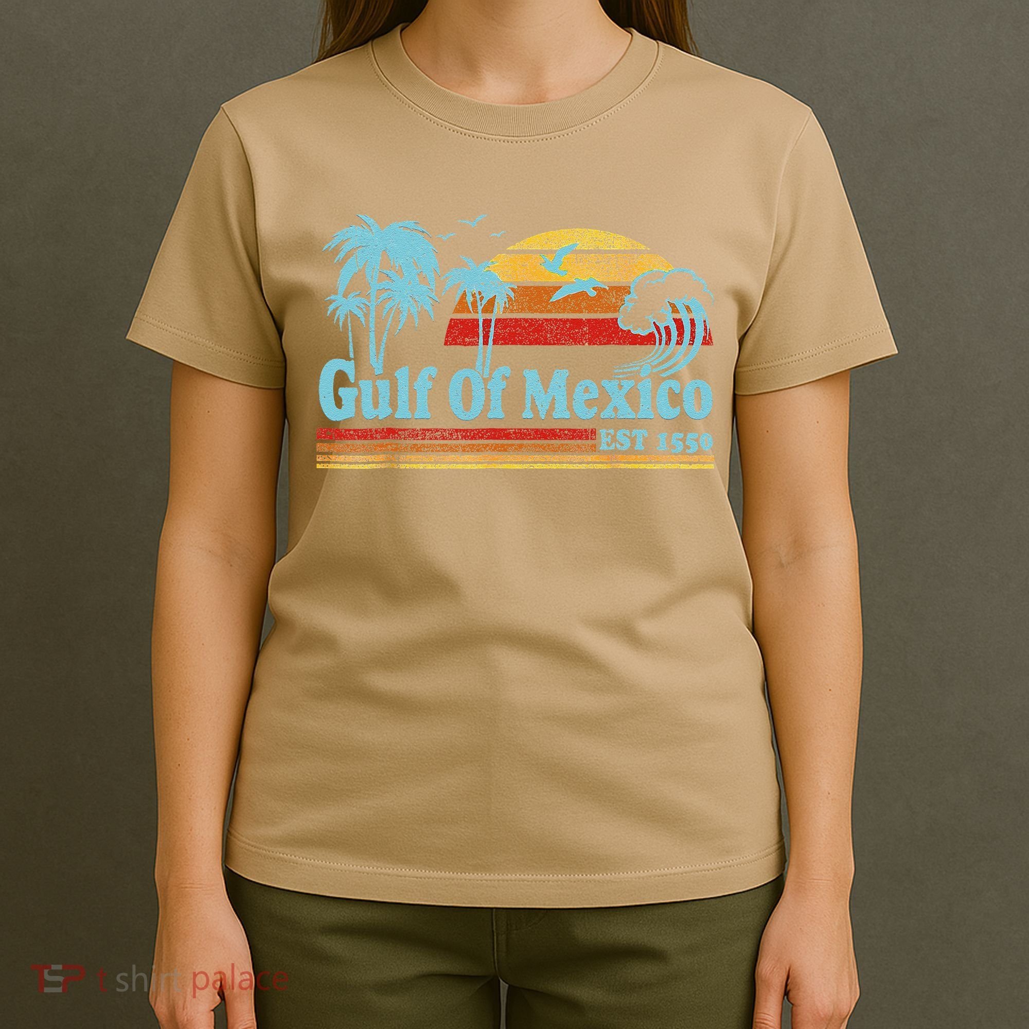Gulf Of Mexico Est 1550 Retro Vintage Beach For T-Shirt