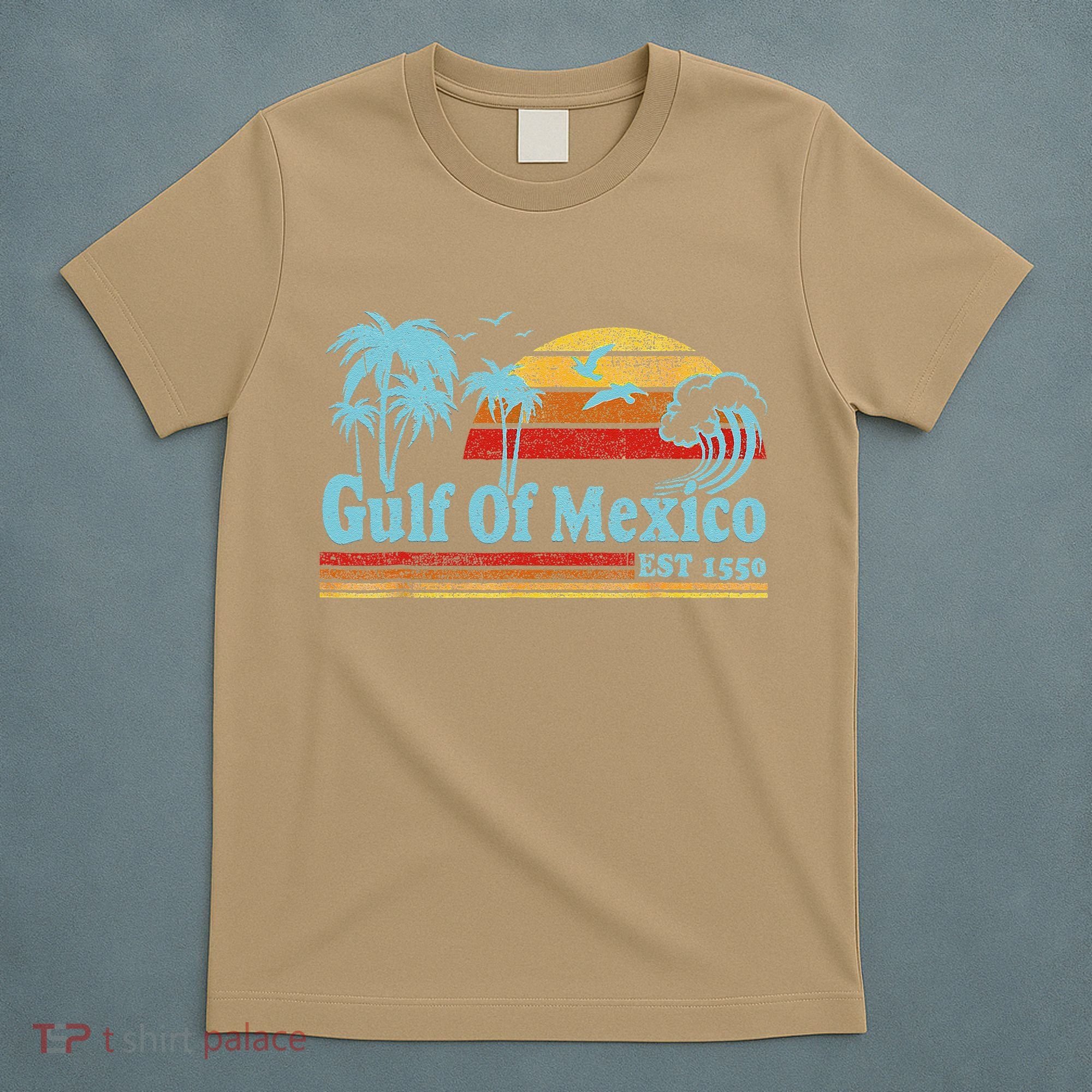 Gulf Of Mexico Est 1550 Retro Vintage Beach For T-Shirt