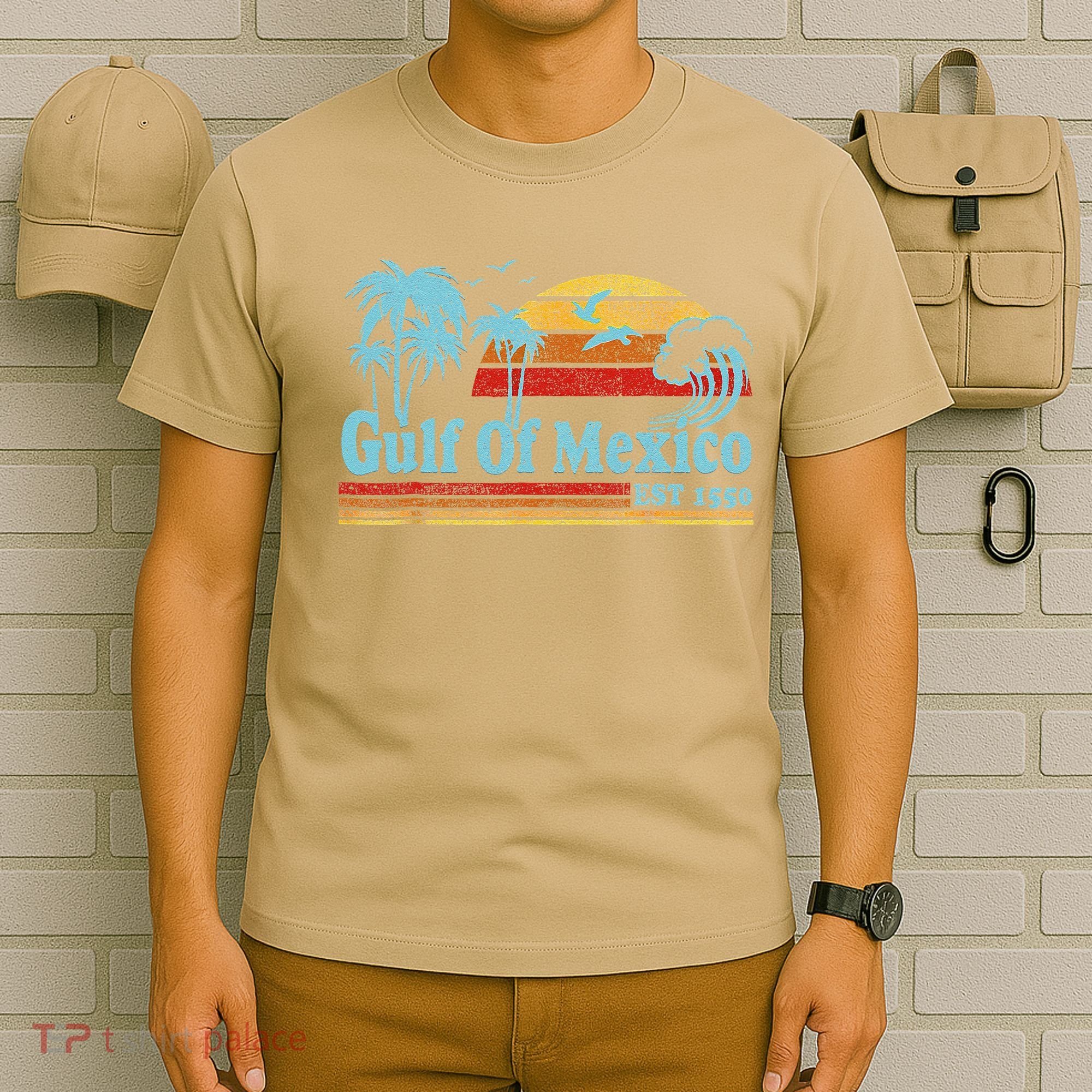 Gulf Of Mexico Est 1550 Retro Vintage Beach For T-Shirt