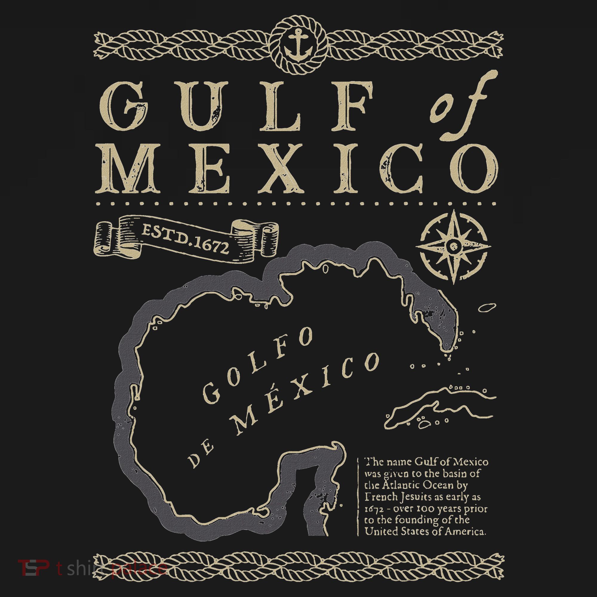 Gulf Of Mexico Est 1550 Retro Vintage Beach T-Shirt