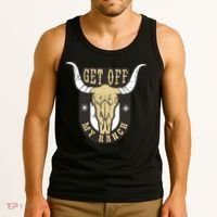 Get Off My Ranch Bull Tank Top thumb 3