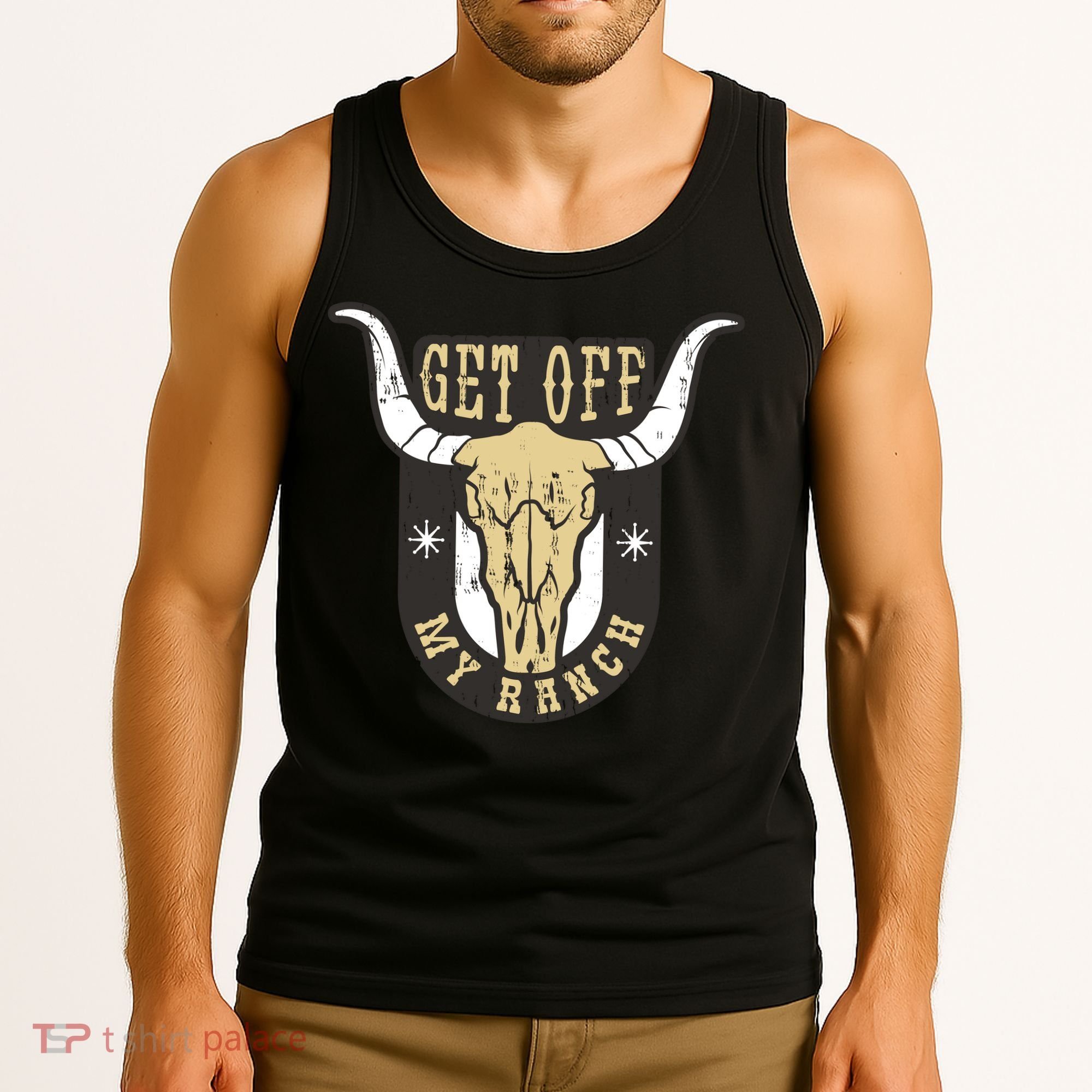 Get Off My Ranch Bull Tank Top