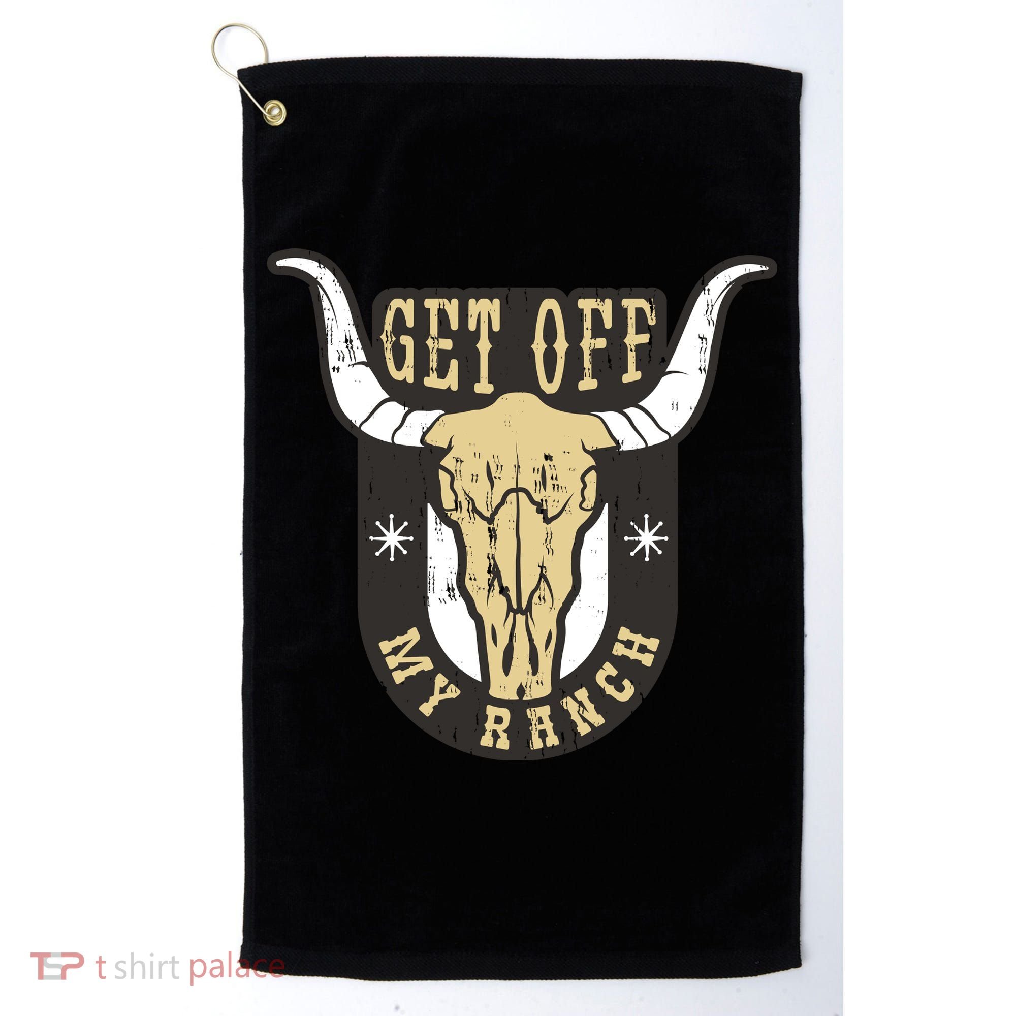 Get Off My Ranch Bull Golf Towel