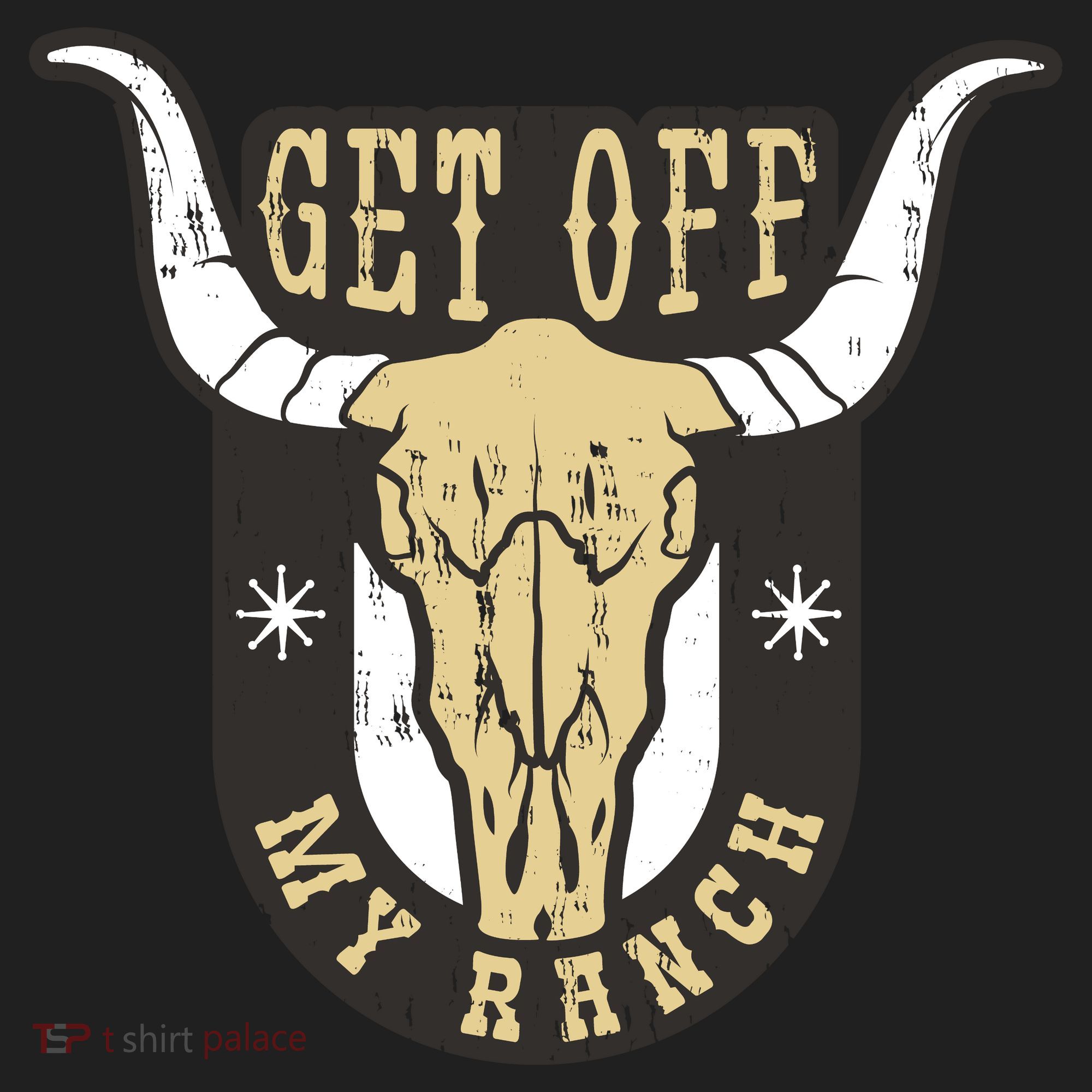 Get Off My Ranch Bull Golf Towel
