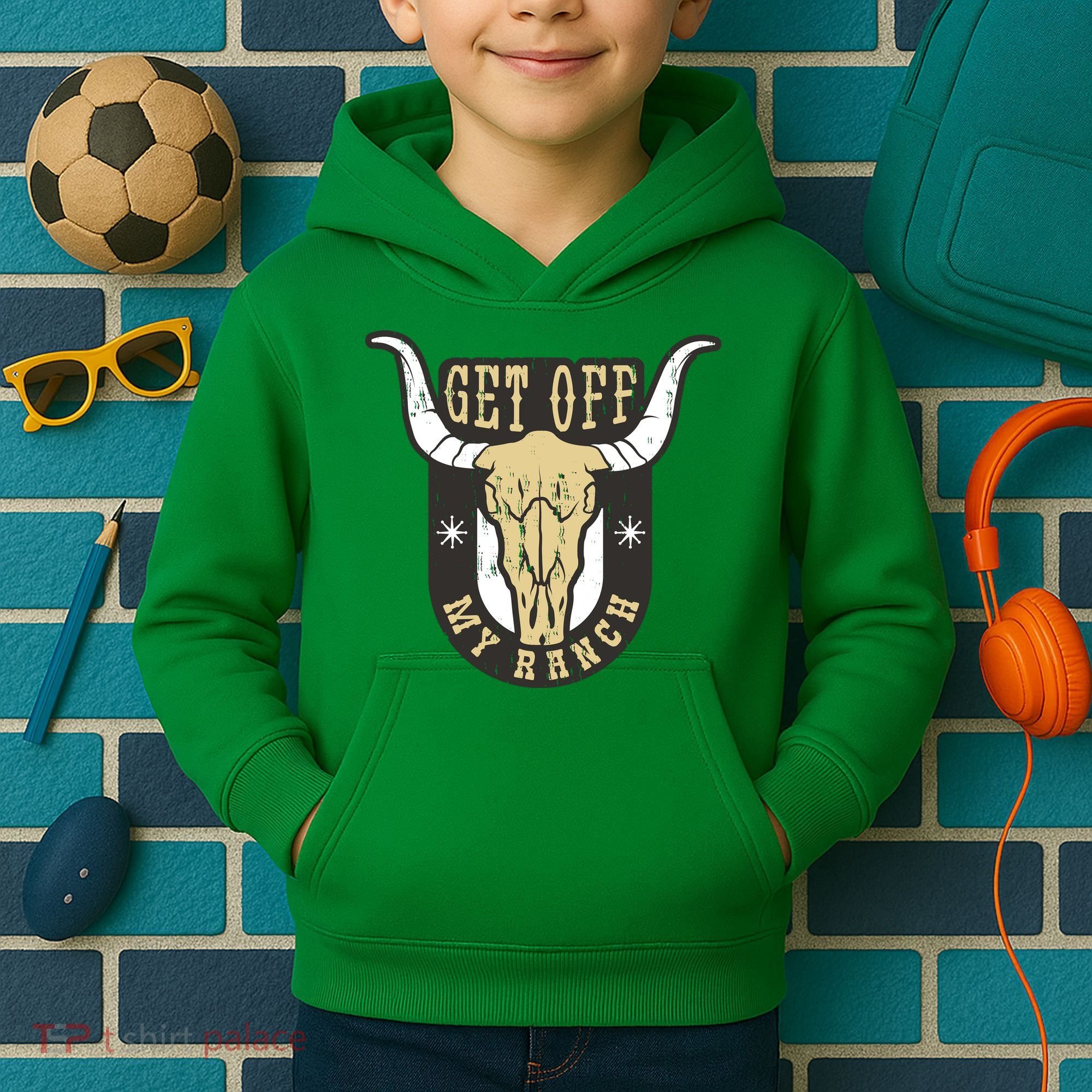 Get Off My Ranch Bull Kids Hoodie