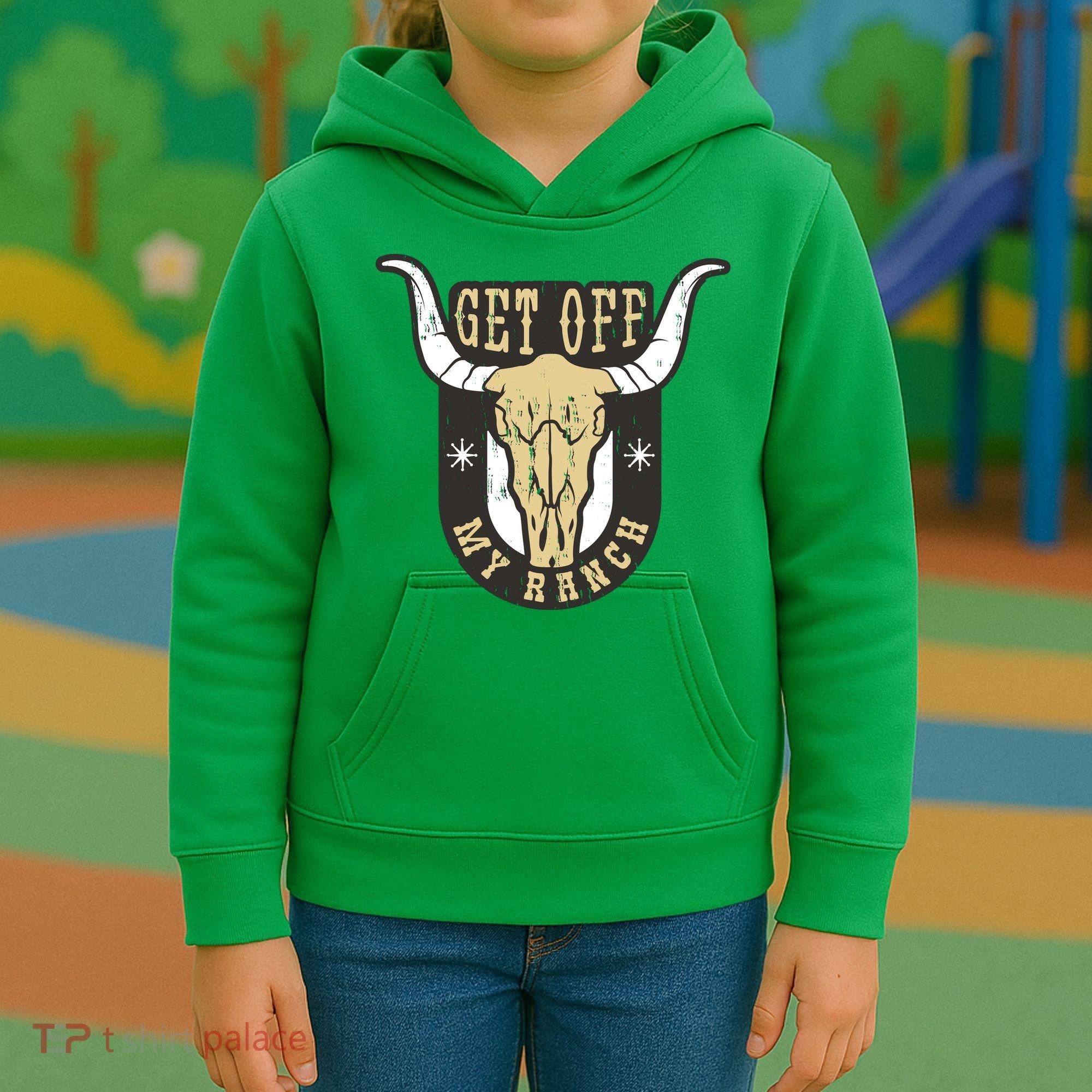 Get Off My Ranch Bull Kids Hoodie
