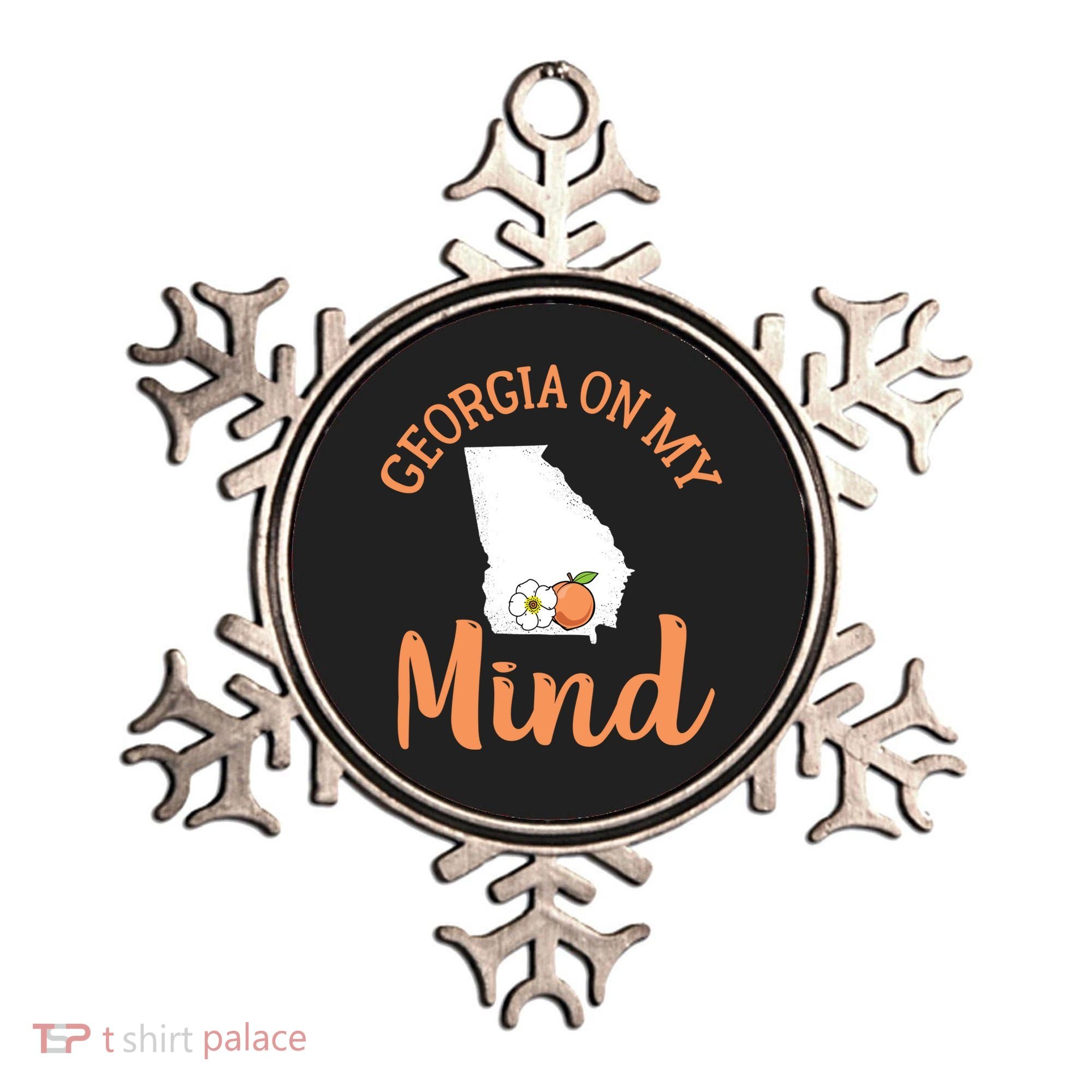 Georgia On My Mind GA Atlanta Peach Funny Southern State Ornament