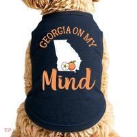 Georgia On My Mind GA Atlanta Peach Funny Southern State Doggie Tank thumb 0