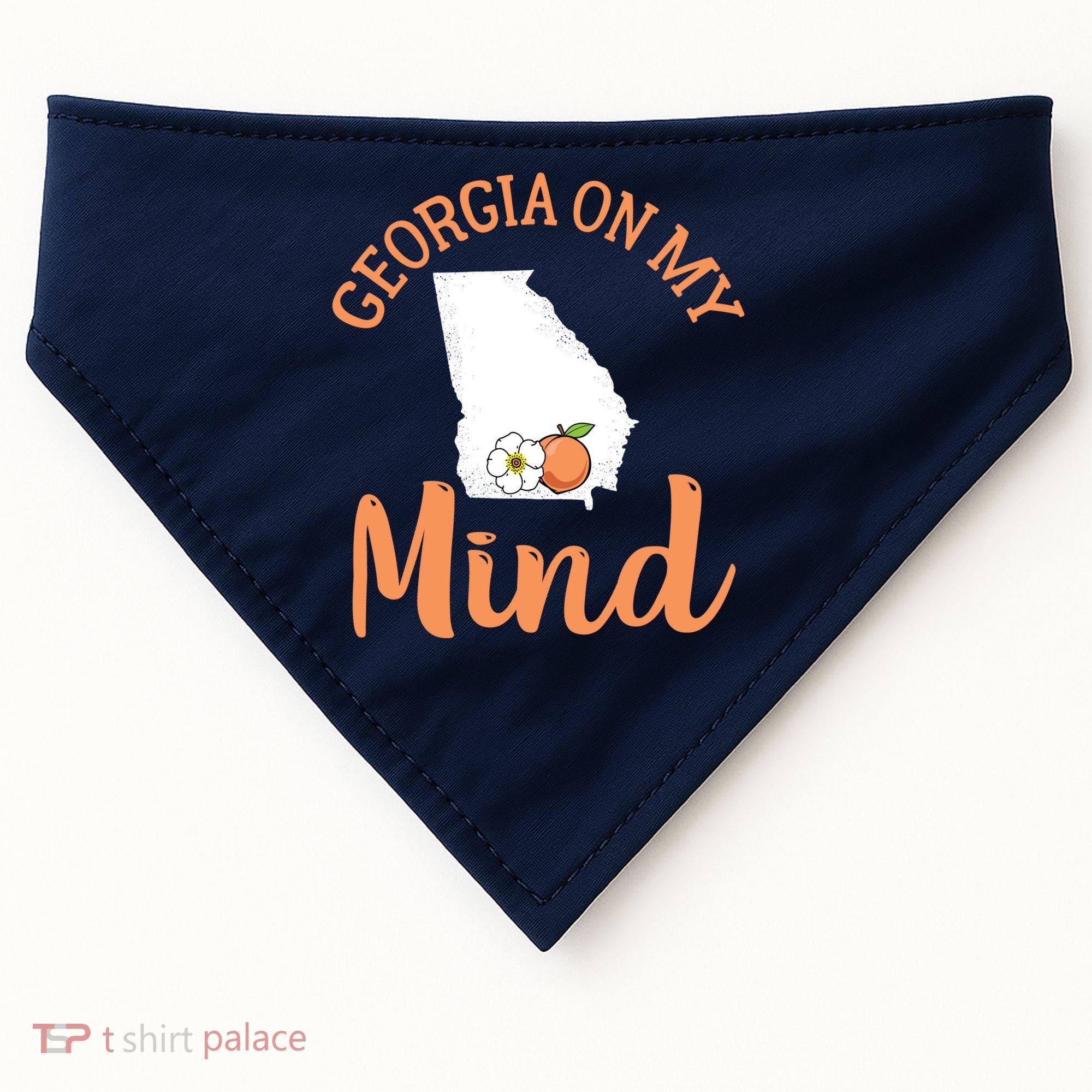 Georgia On My Mind GA Atlanta Peach Funny Southern State USA-Made Doggie Bandana
