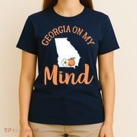 Georgia On My Mind GA Atlanta Peach Funny Southern State T-Shirt thumb 4