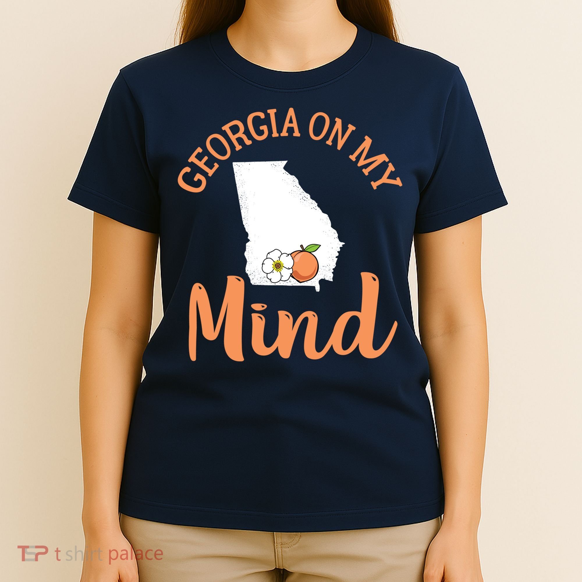 Georgia On My Mind GA Atlanta Peach Funny Southern State T-Shirt