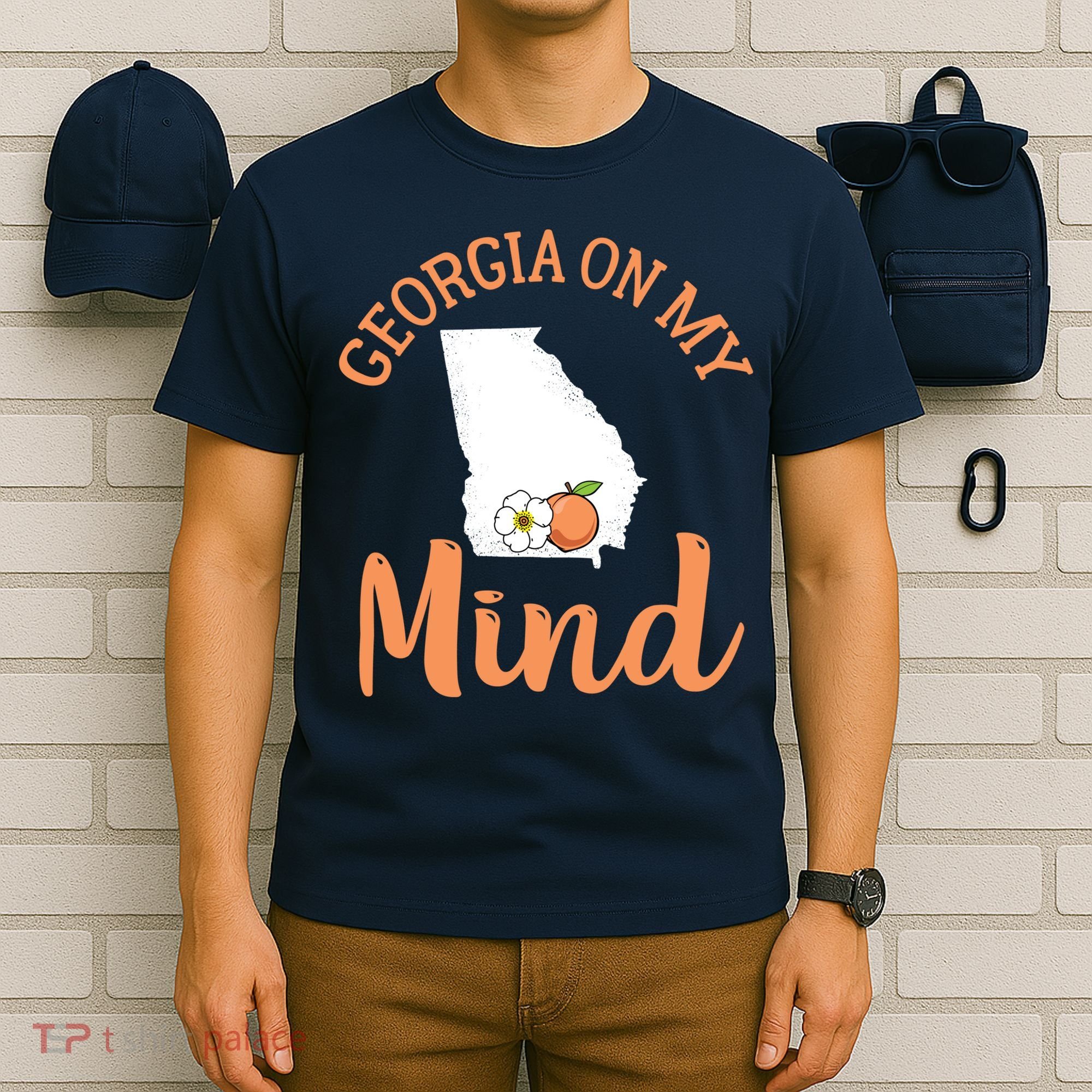 Georgia On My Mind GA Atlanta Peach Funny Southern State T-Shirt