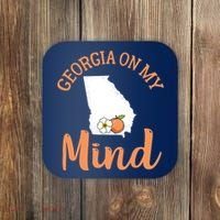 Georgia On My Mind GA Atlanta Peach Funny Southern State Coaster thumb 0