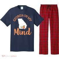 Georgia On My Mind GA Atlanta Peach Funny Southern State Pajama Set thumb 0