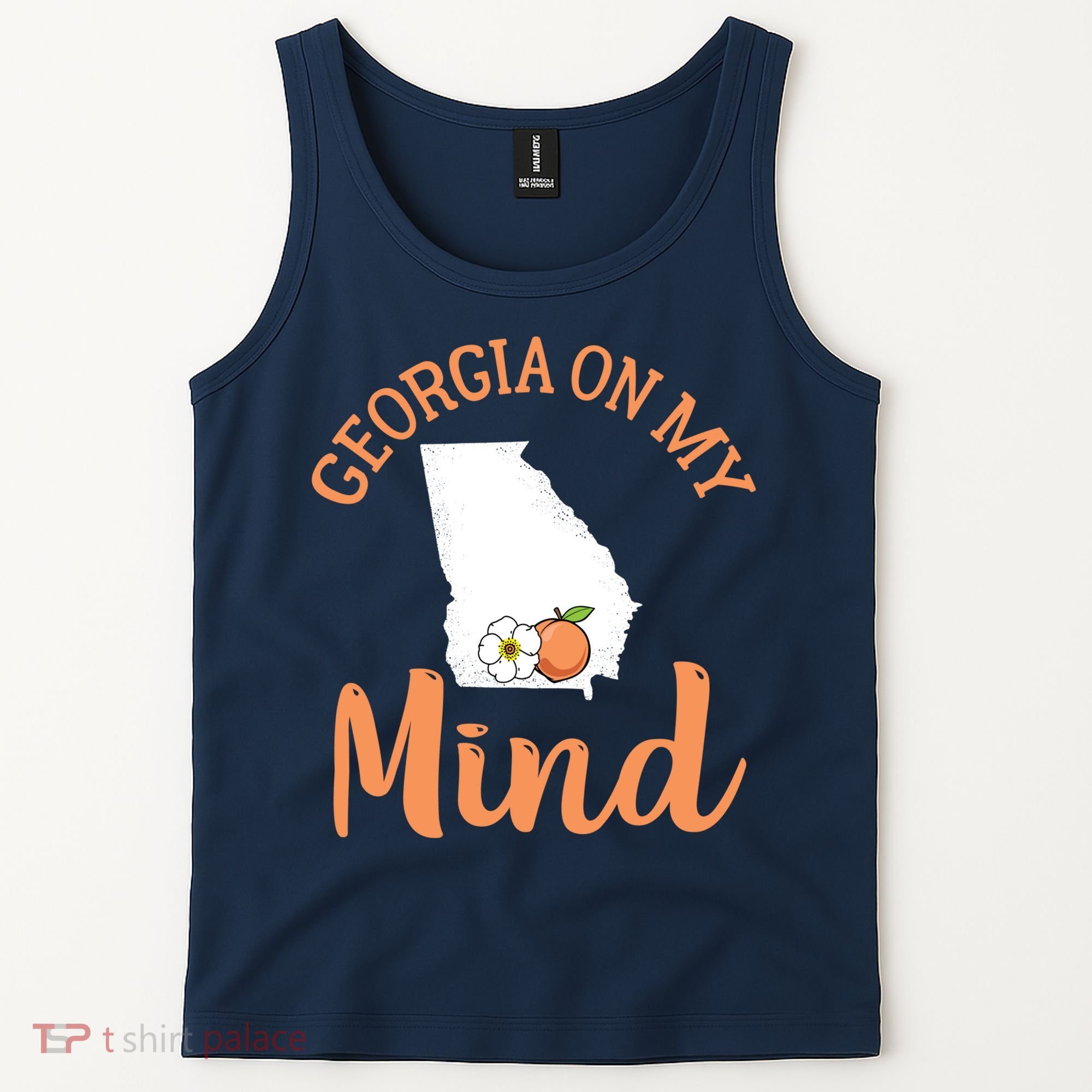 Georgia On My Mind GA Atlanta Peach Funny Southern State Tank Top