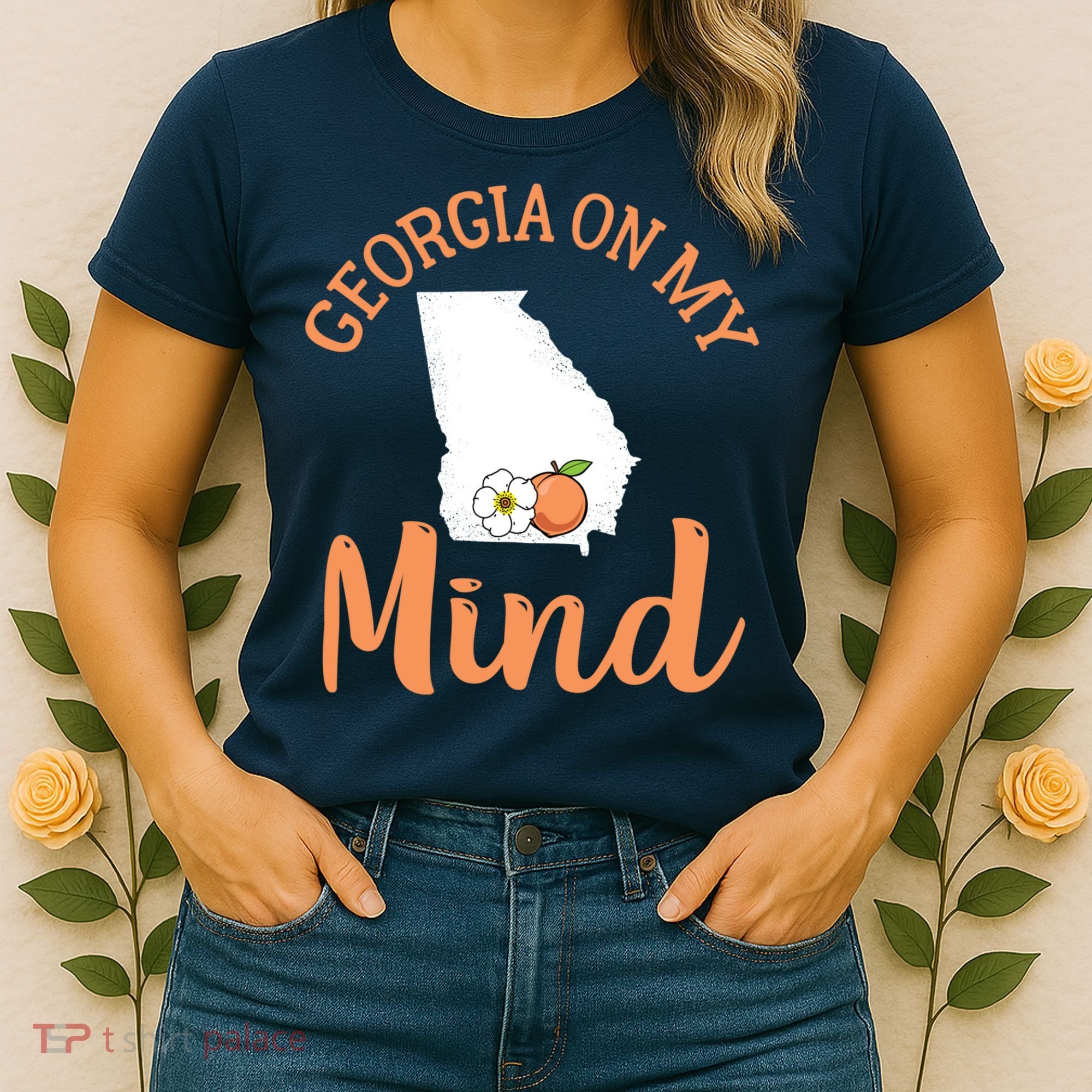 Georgia On My Mind GA Atlanta Peach Funny Southern State Women's T-Shirt