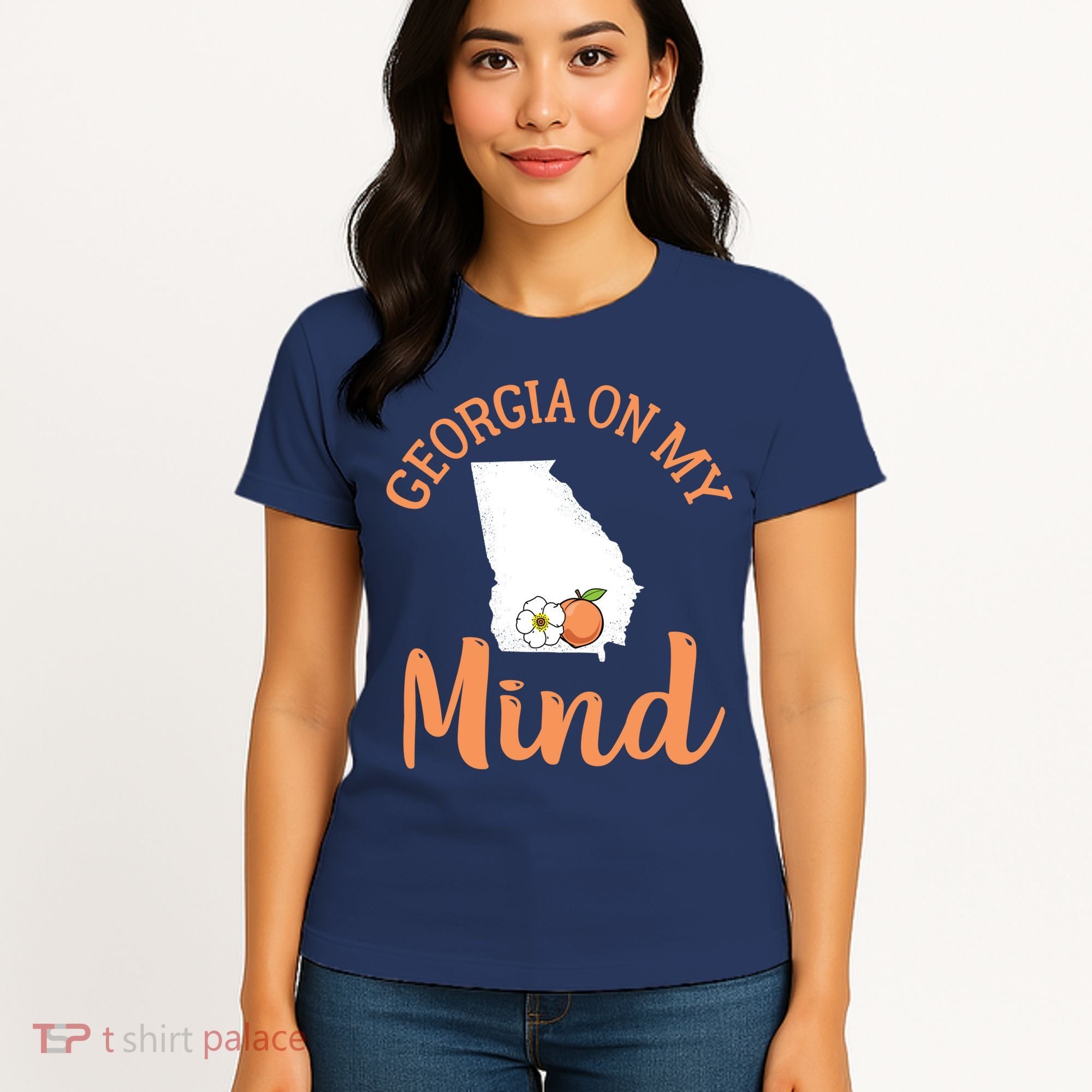 Georgia On My Mind GA Atlanta Peach Funny Southern State Women's T-Shirt