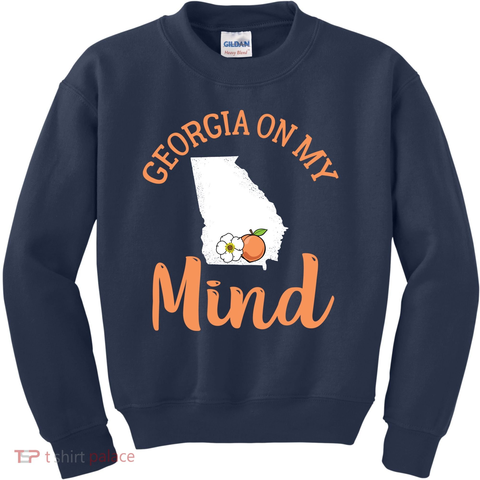 Georgia On My Mind GA Atlanta Peach Funny Southern State Kids Sweatshirt