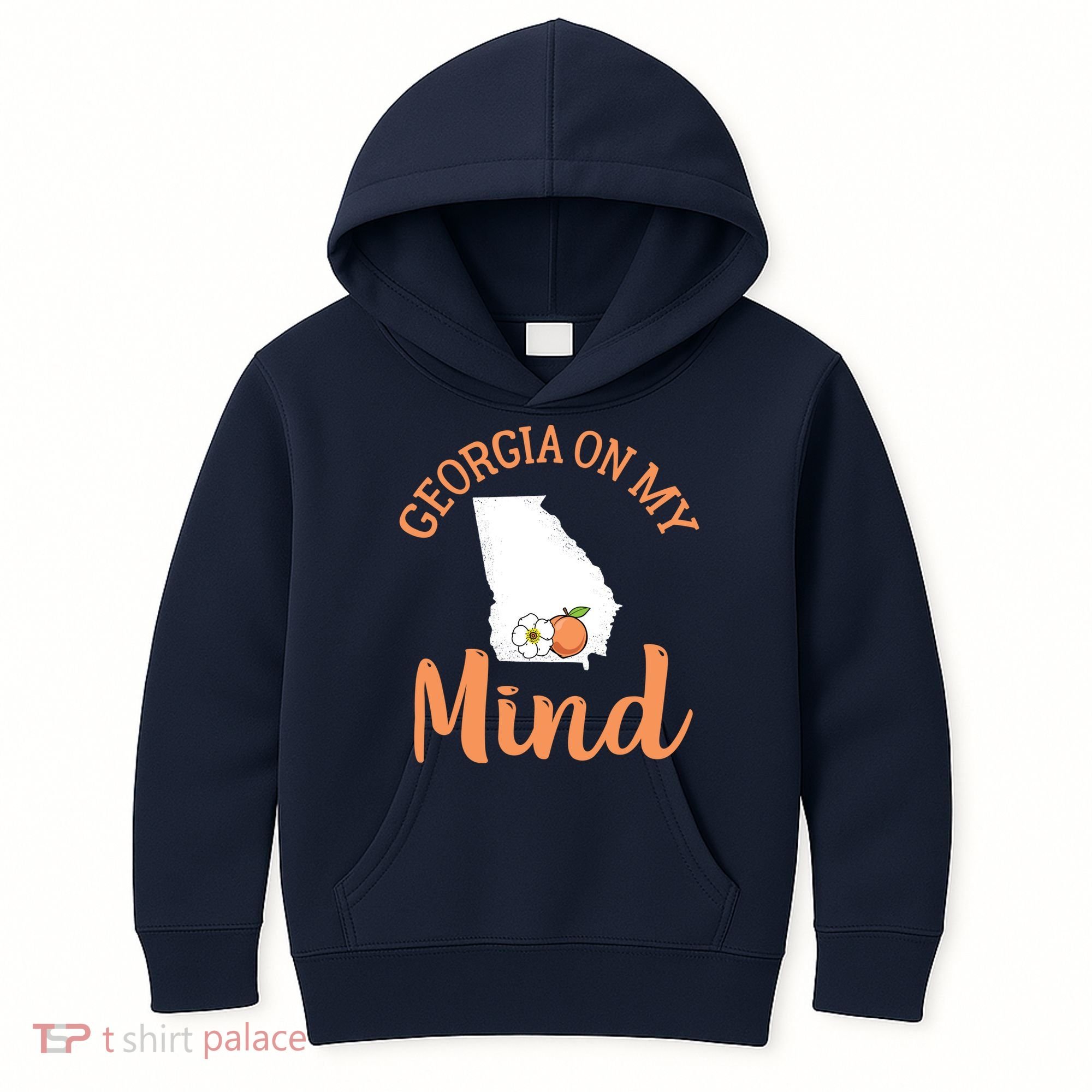 Georgia On My Mind GA Atlanta Peach Funny Southern State Kids Hoodie