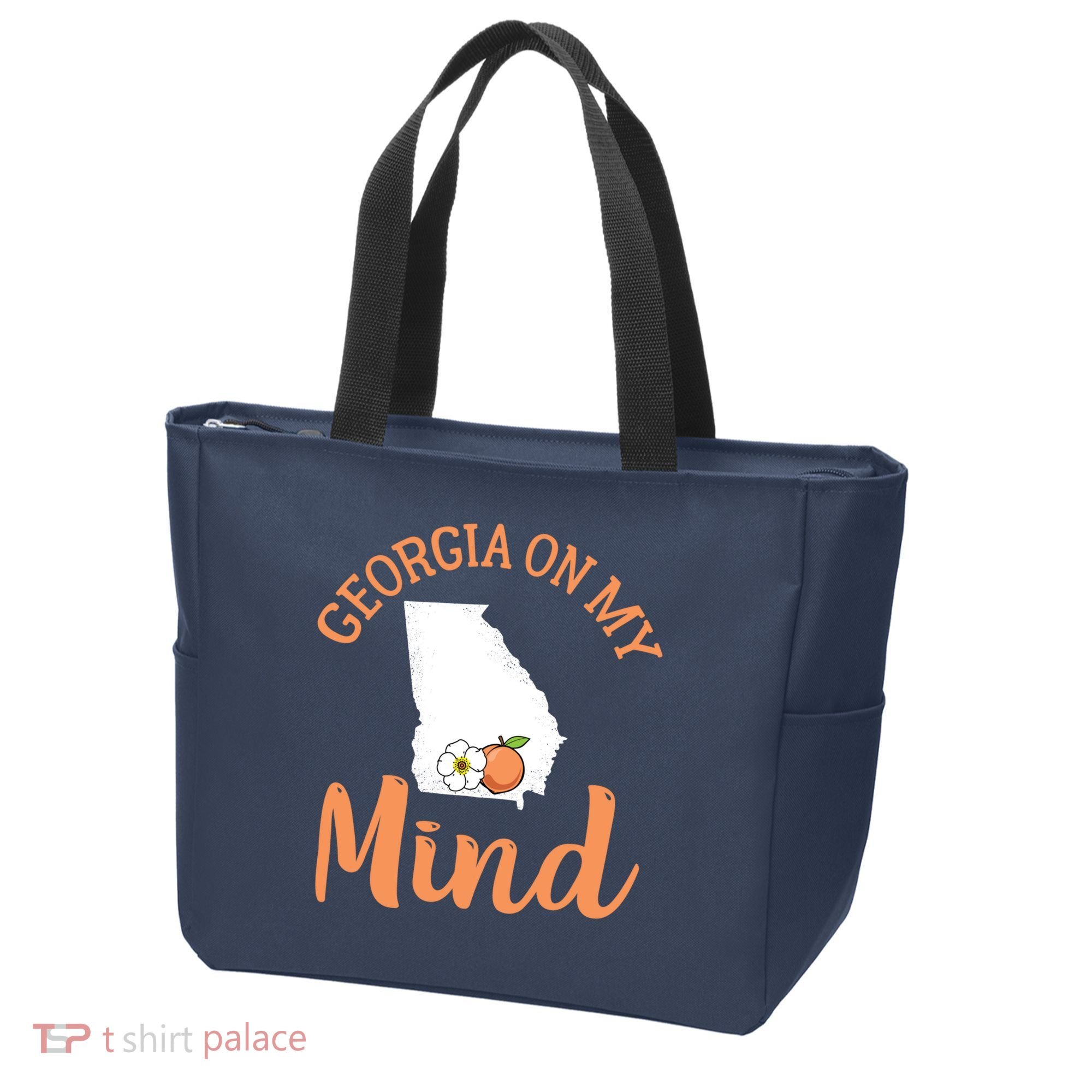 Georgia On My Mind GA Atlanta Peach Funny Southern State Tote Bag