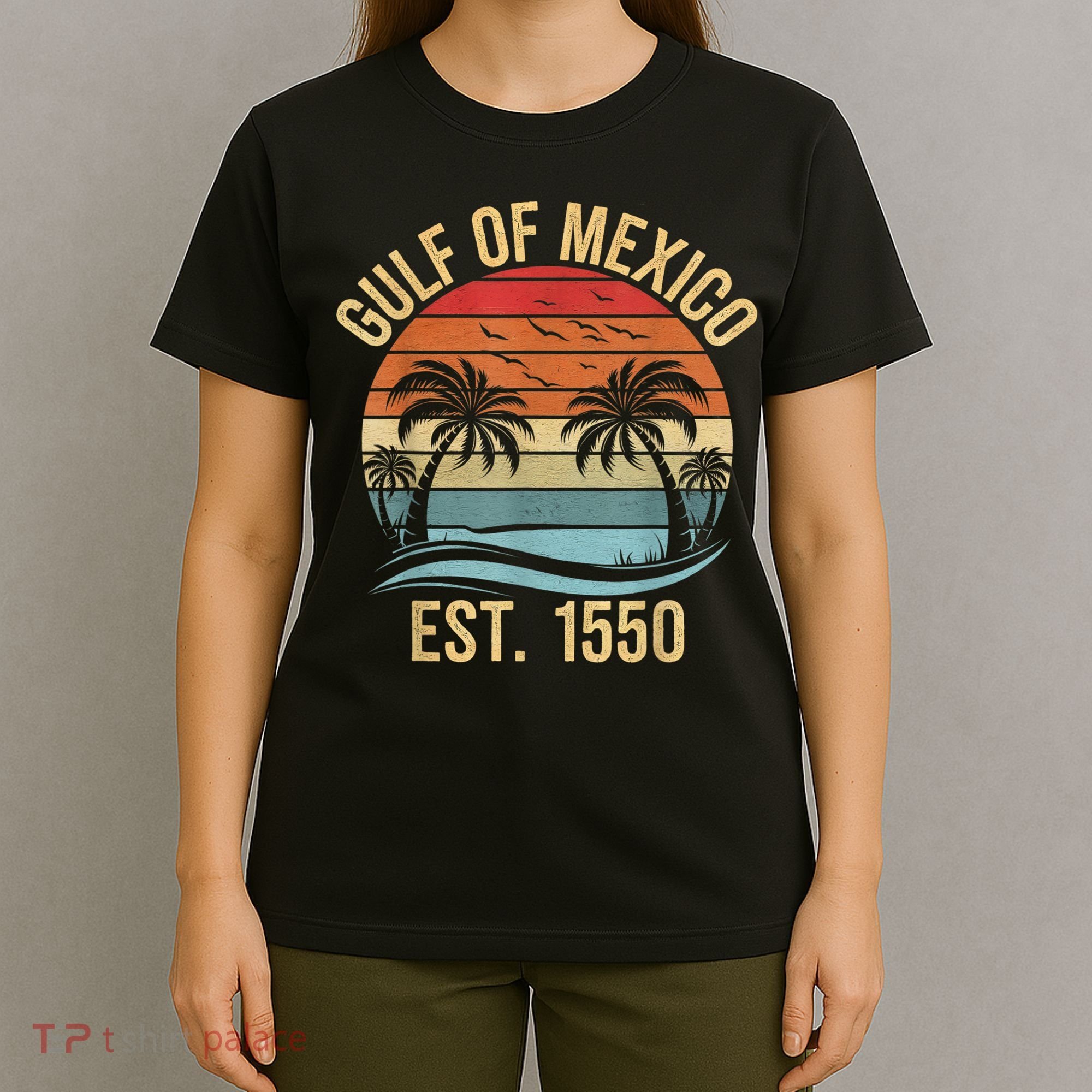 Gulf Of Mexico Est 1550 Retro Vintage Beach T-Shirt