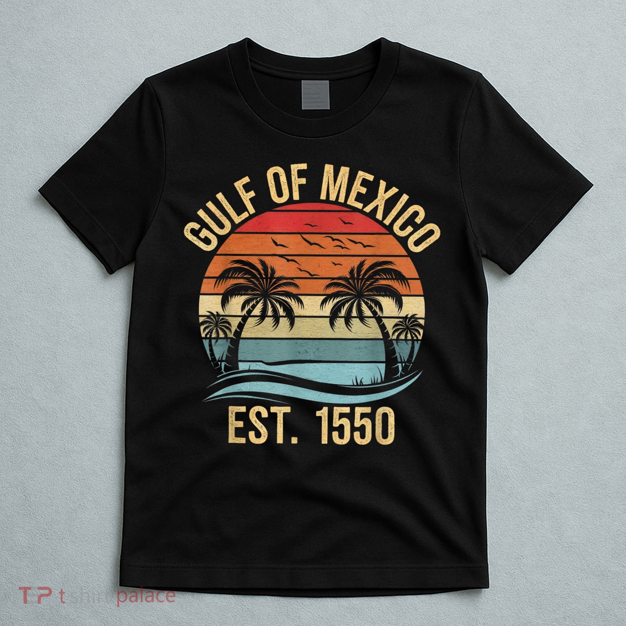 Gulf Of Mexico Est 1550 Retro Vintage Beach T-Shirt