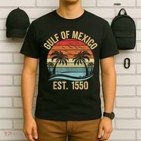 Gulf Of Mexico Est 1550 Retro Vintage Beach T-Shirt thumb 6