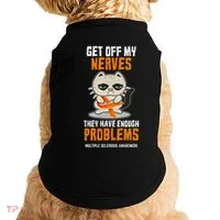 Get Off My Nerves Funny Multiple Sclerosis Awareness Gift Doggie Tank thumb 0
