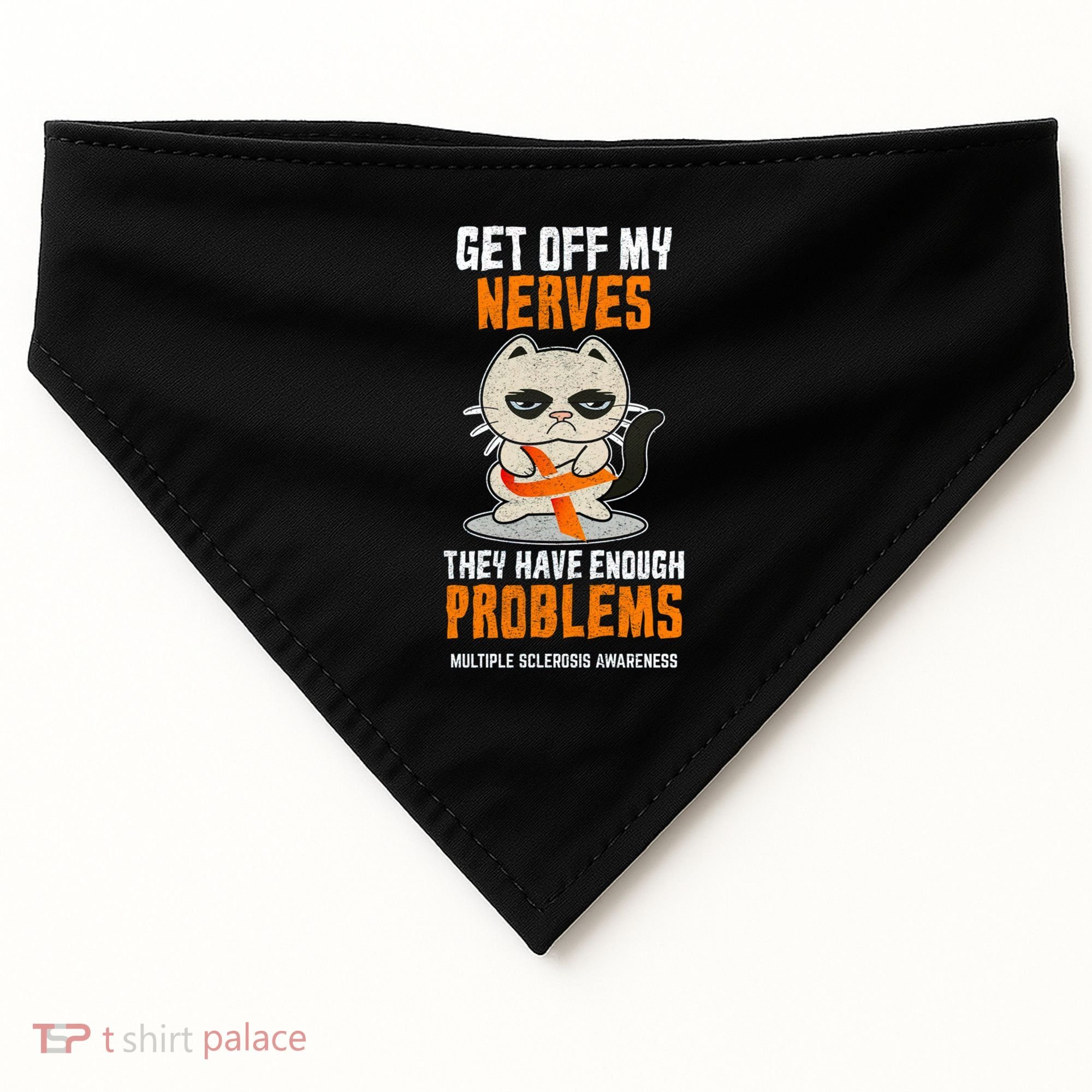 Get Off My Nerves Funny Multiple Sclerosis Awareness Gift USA-Made Doggie Bandana