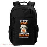 Get Off My Nerves Funny Multiple Sclerosis Awareness Gift Backpack thumb 0