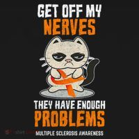 Get Off My Nerves Funny Multiple Sclerosis Awareness Gift Bucket Hat thumb 4