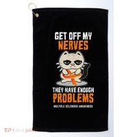 Get Off My Nerves Funny Multiple Sclerosis Awareness Gift Golf Towel thumb 0