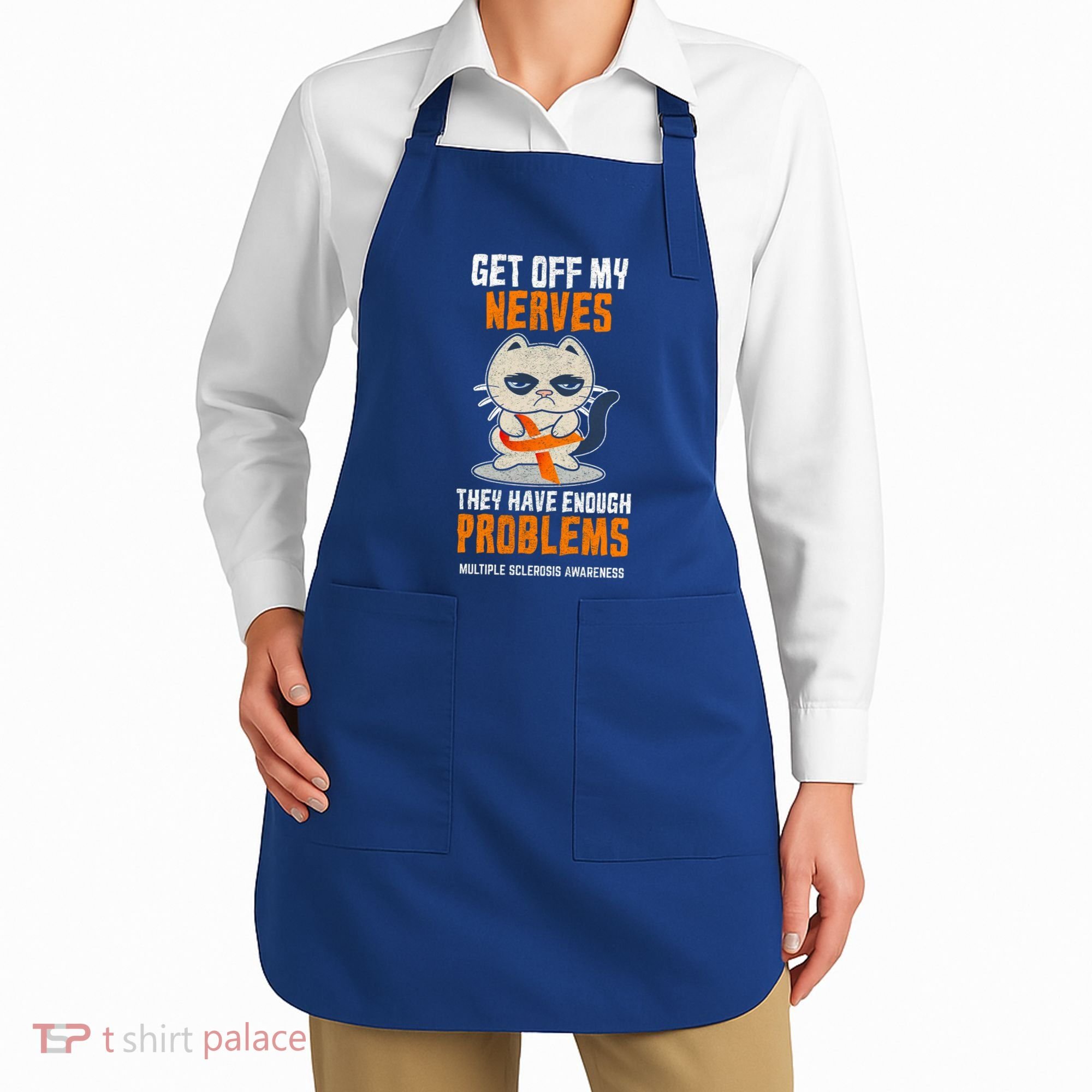 Get Off My Nerves Funny Multiple Sclerosis Awareness Gift Apron