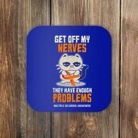 Get Off My Nerves Funny Multiple Sclerosis Awareness Gift Coaster thumb 0