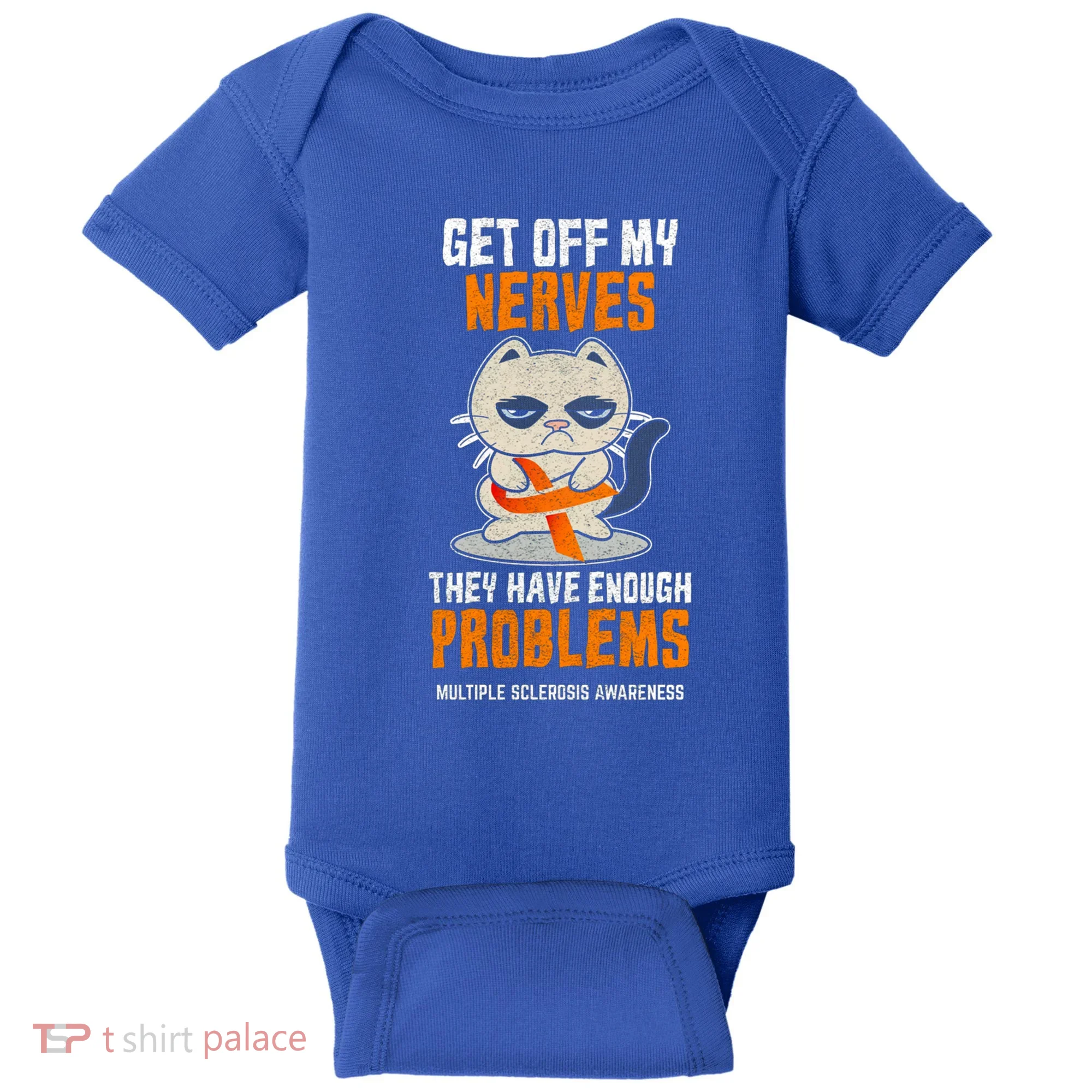 Get Off My Nerves Funny Multiple Sclerosis Awareness Gift Baby Bodysuit