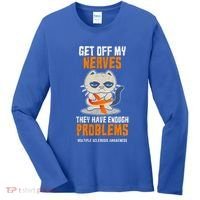 Get Off My Nerves Funny Multiple Sclerosis Awareness Gift Women's Long Sleeve Shirt thumb 0